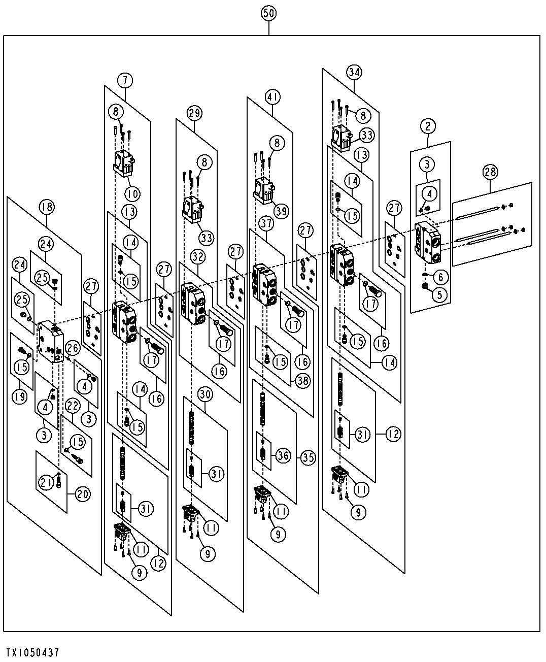Integrated Grade Control Hydraulic Control Valve Components (Four Function)