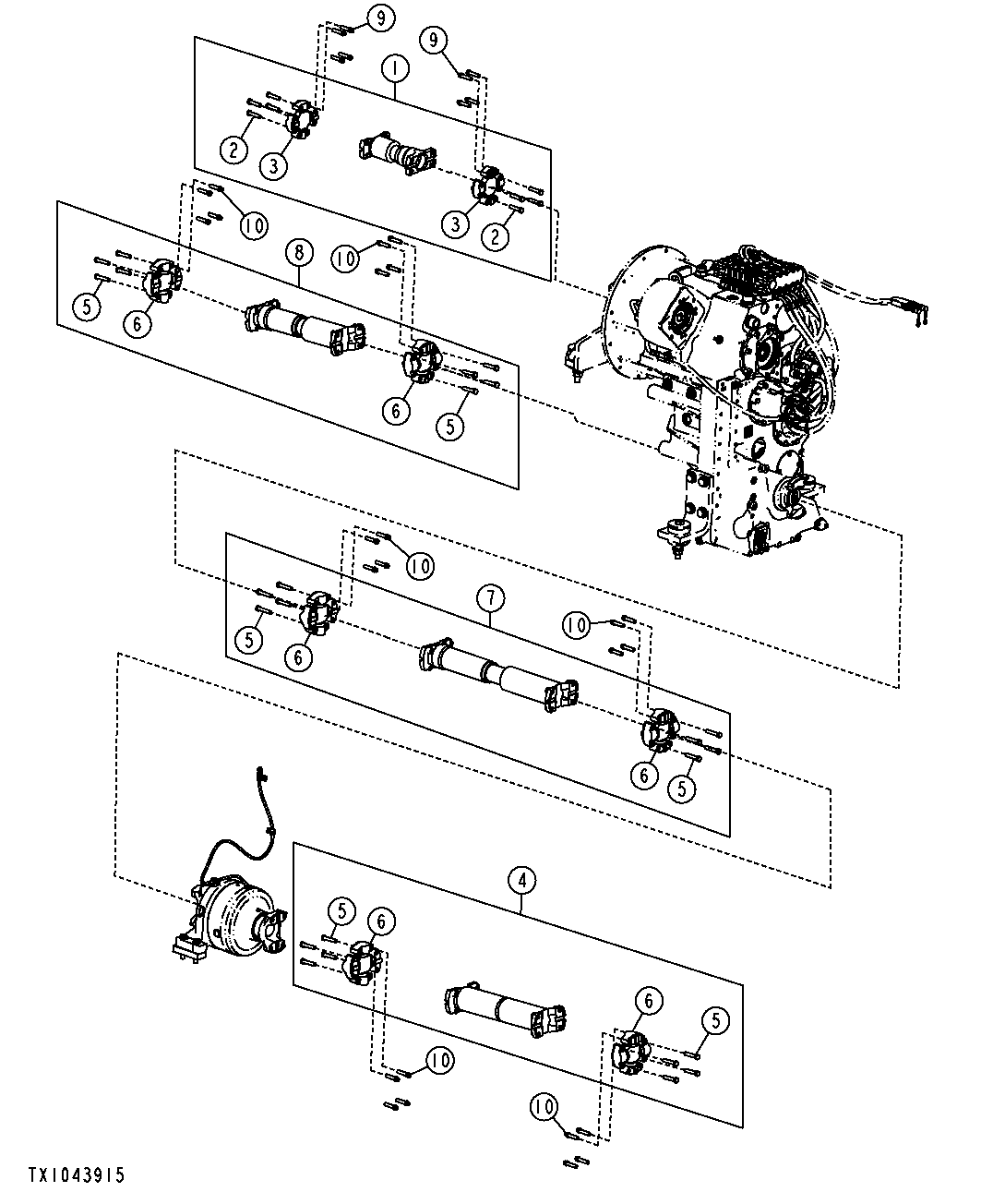 Drive Shafts (without Lock-up Torque Converter)