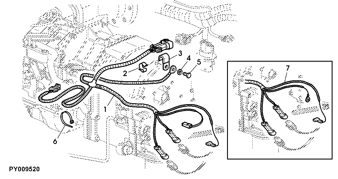 TRANSMISSION HARNESS, FRONT (OPEN OPERATOR'S STATION)