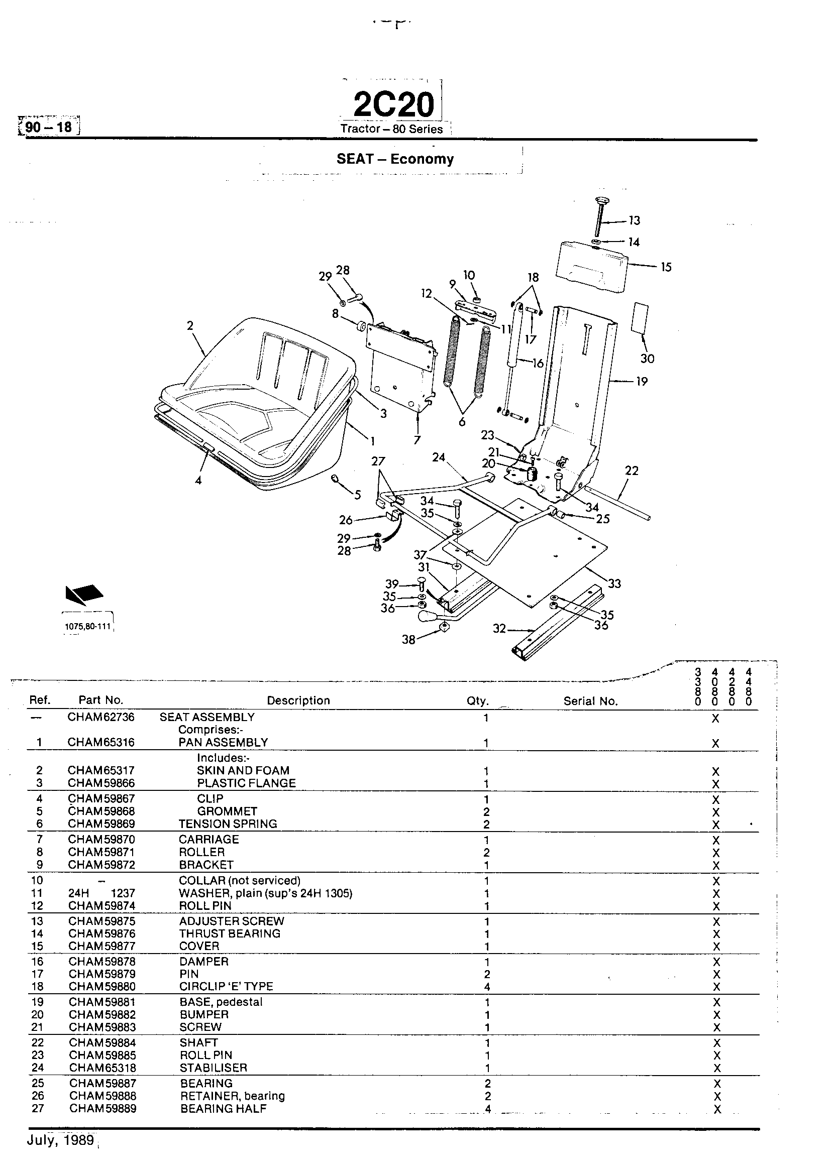 Operator Station Seat (Continued)
