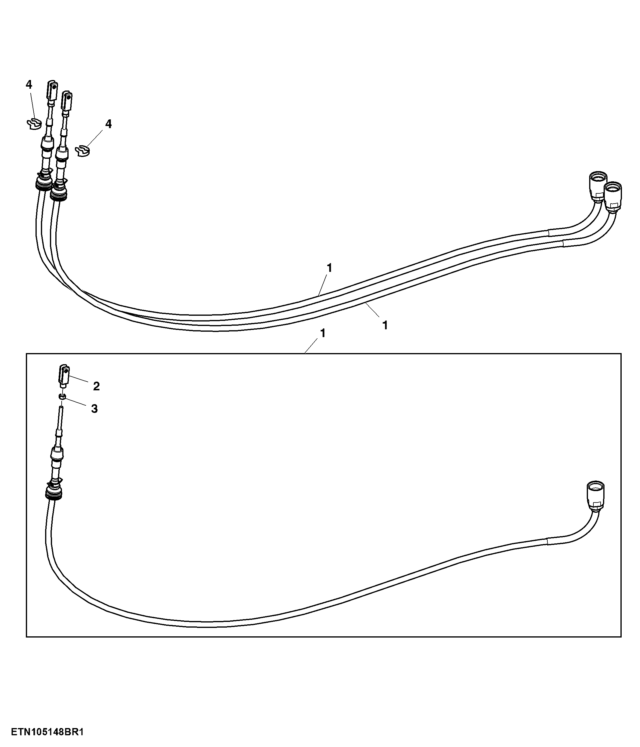 Cable, Lever, Selective Control Valve, 1st, 2nd (752518 - )