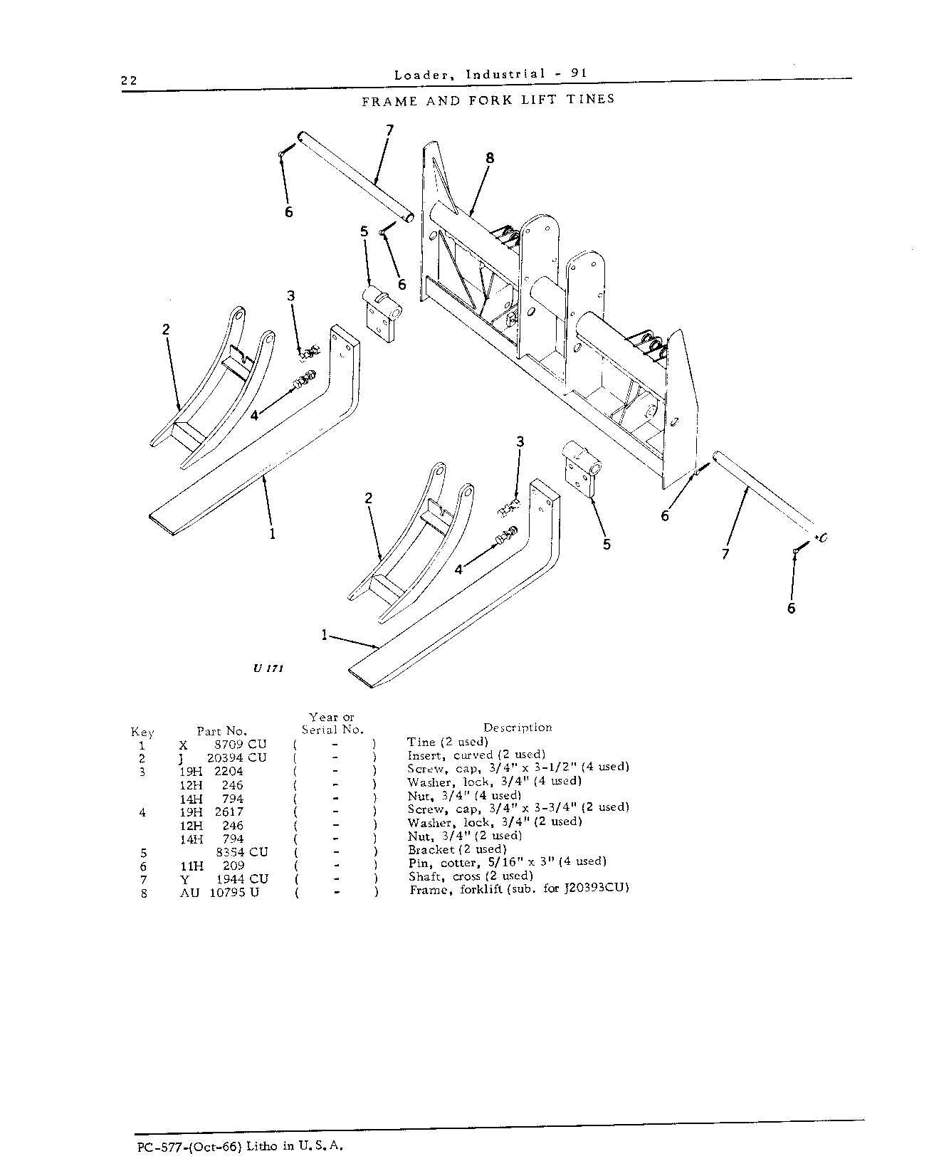 Frame and Fork Lift Tines