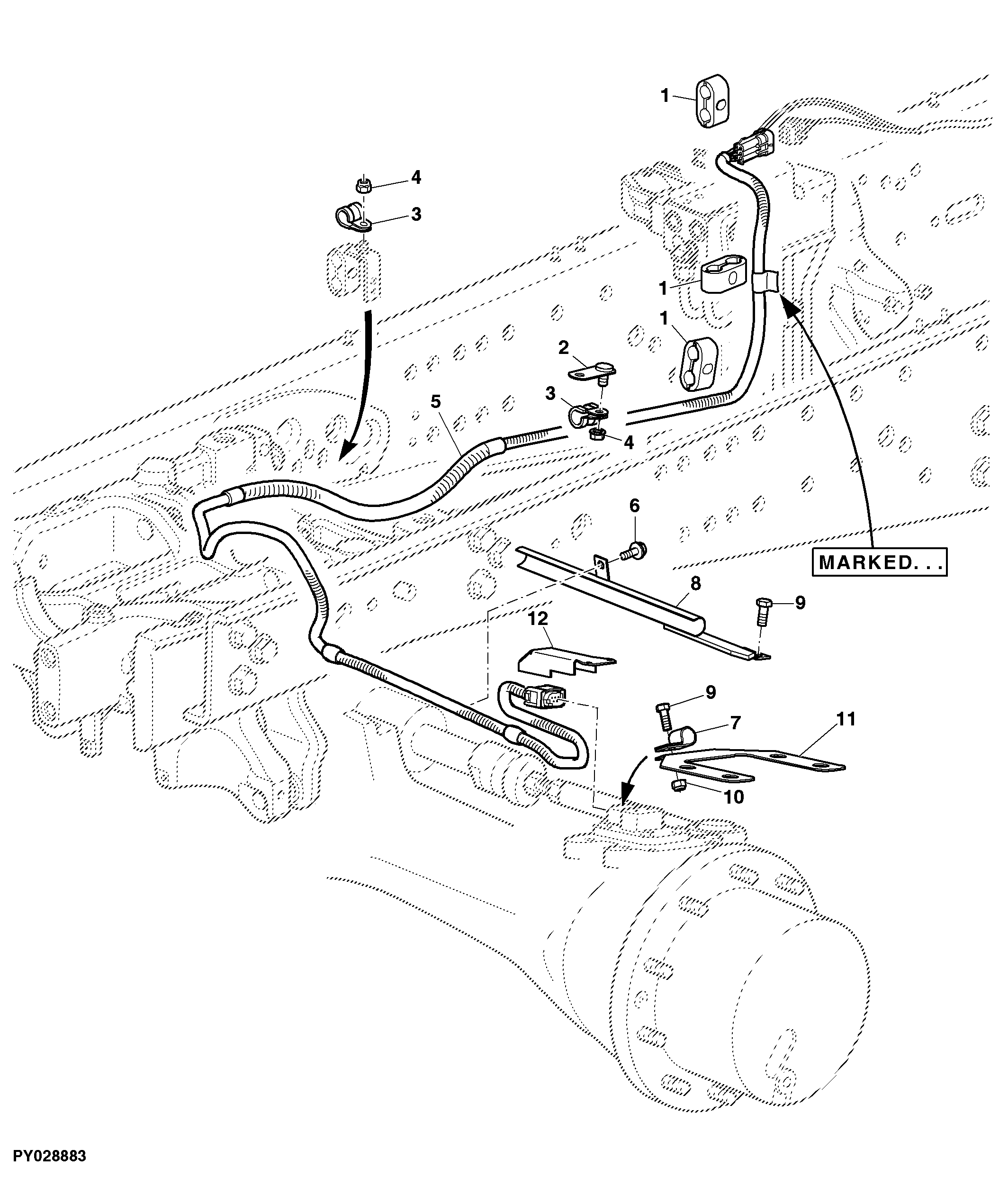 Wiring Harness and Guard for Steering Angle Sensor, AutoTrac™