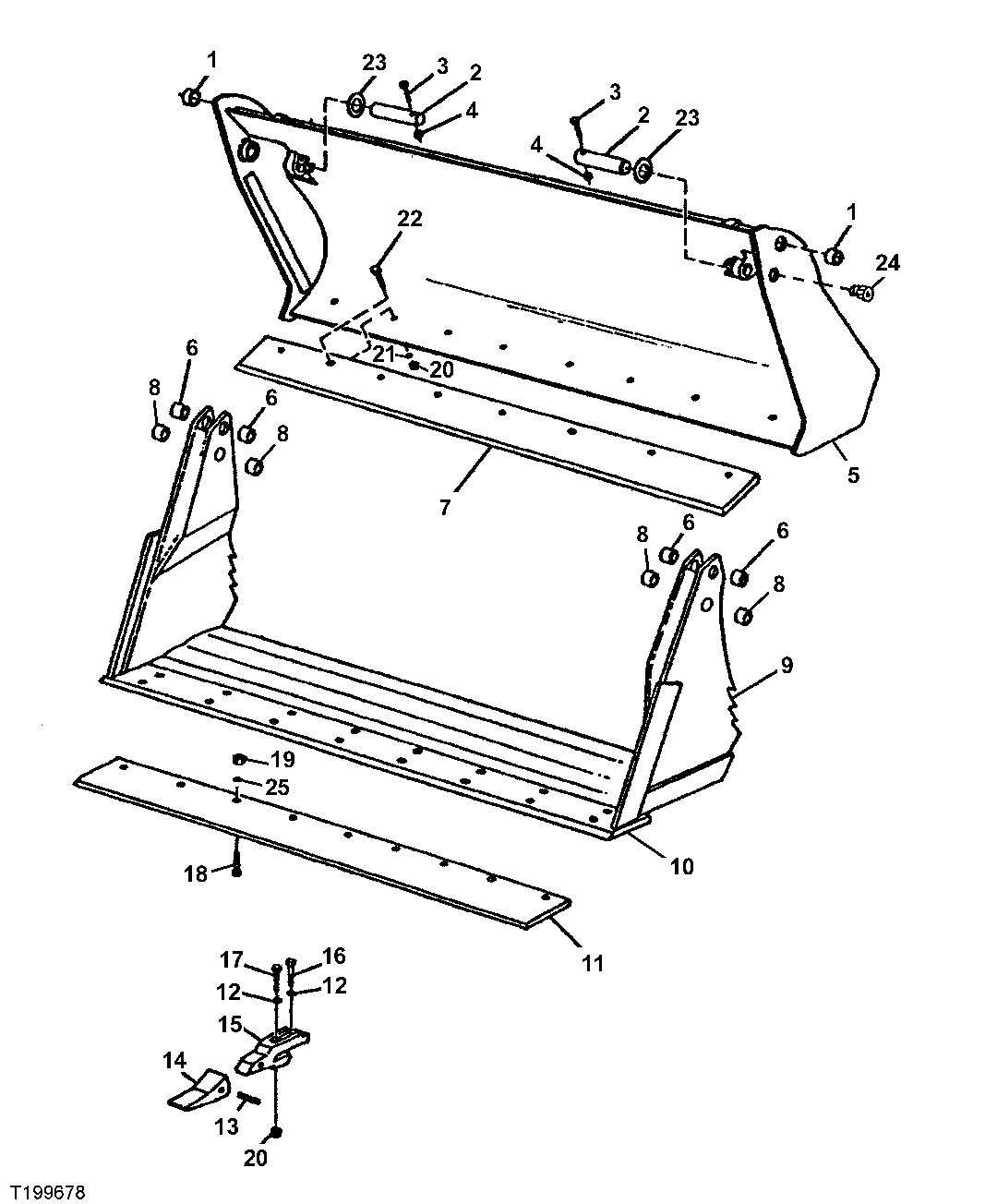 Multi-Purpose Bucket Moldboard, Cutting Edge and Hinge (881678 - )