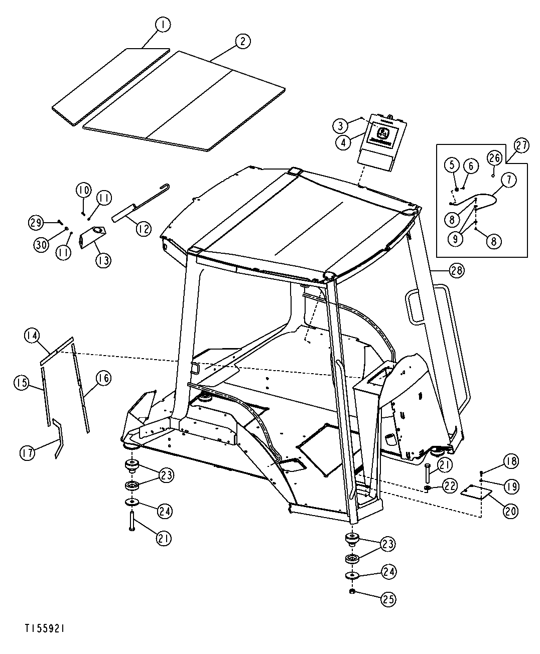 ROPS Canopy Headliner and Mounting Isolators