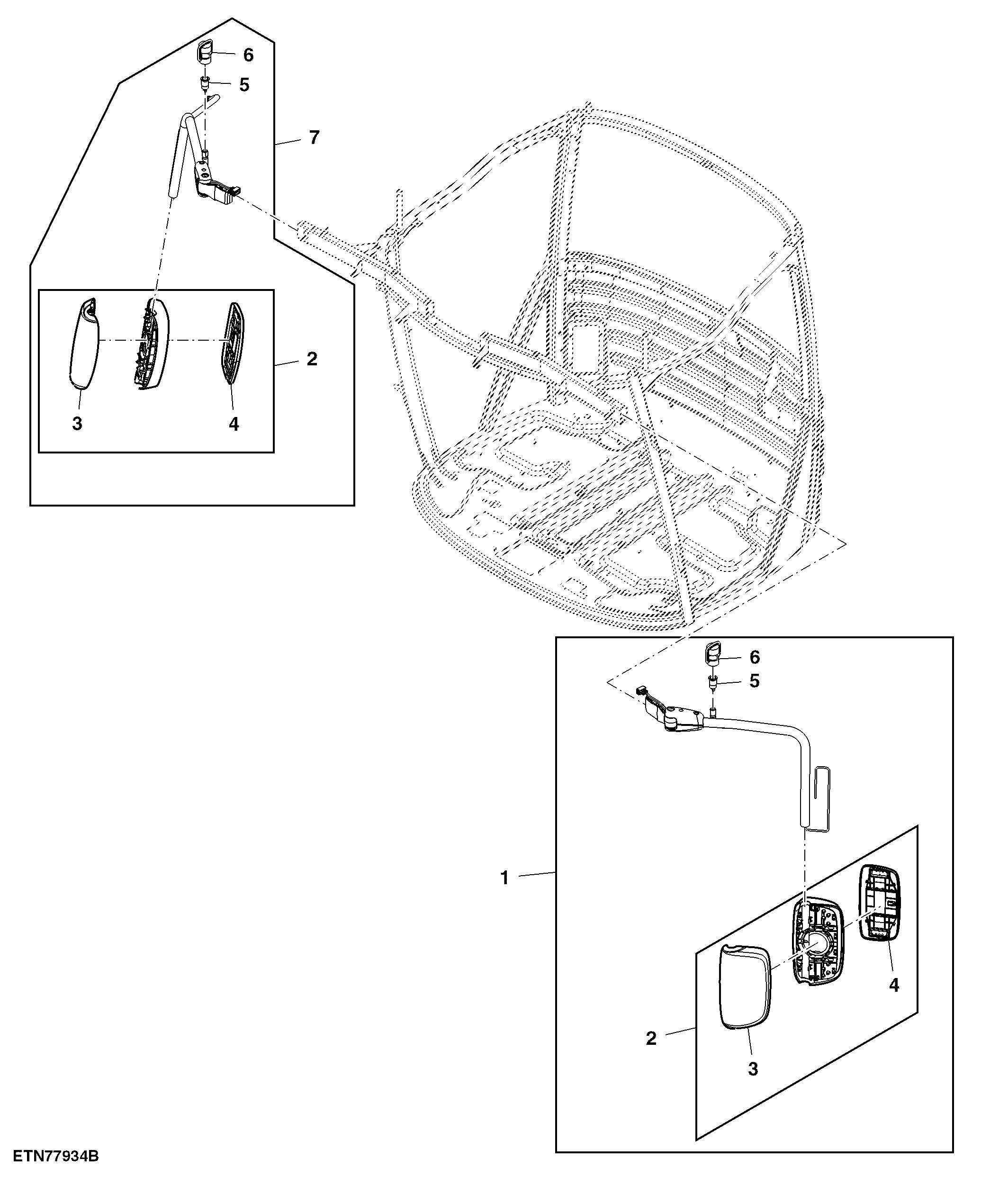 External Mirror, Electrical Head without Curb Mirror