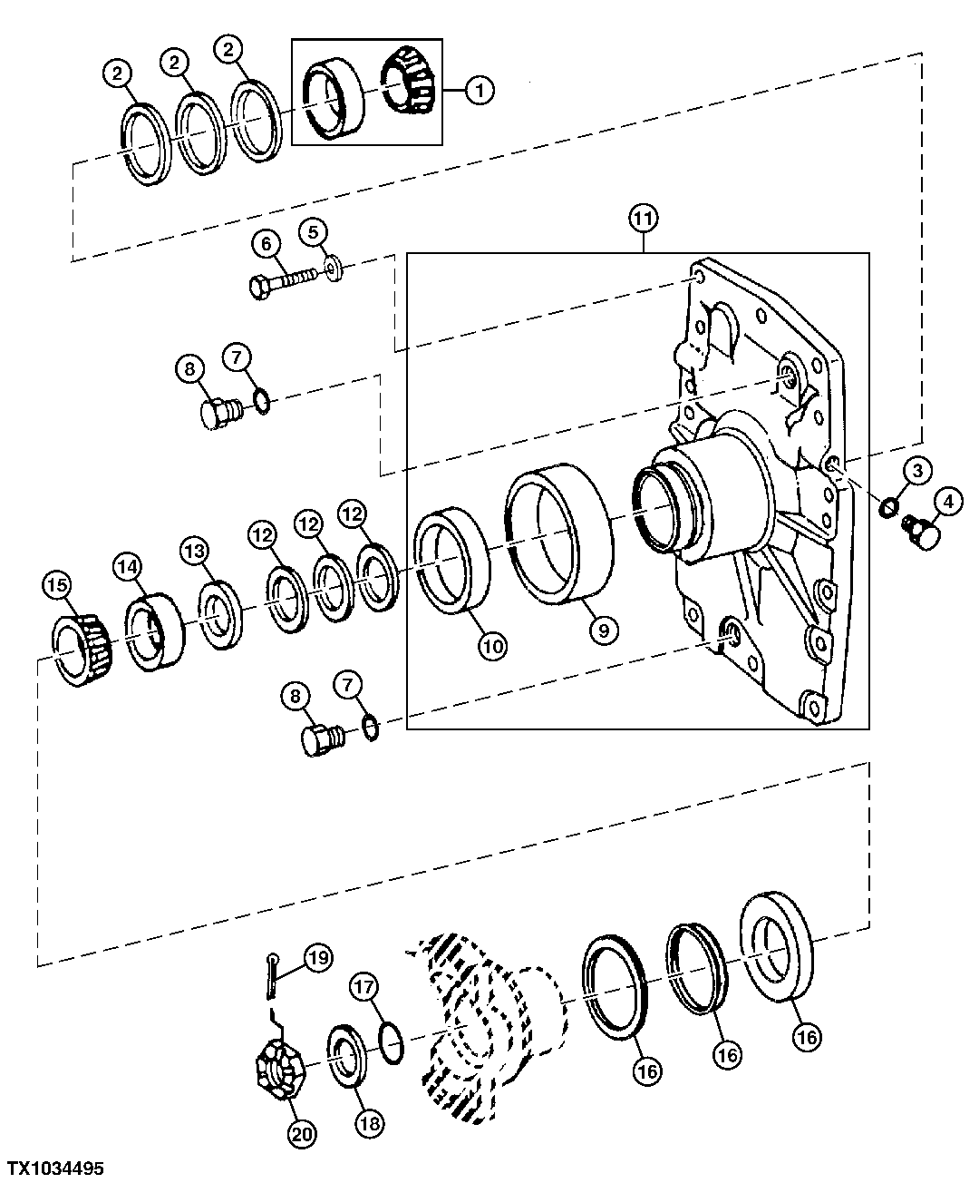 Input Quill Assembly (Differential Lock) (Oscillating) (544G Rear)