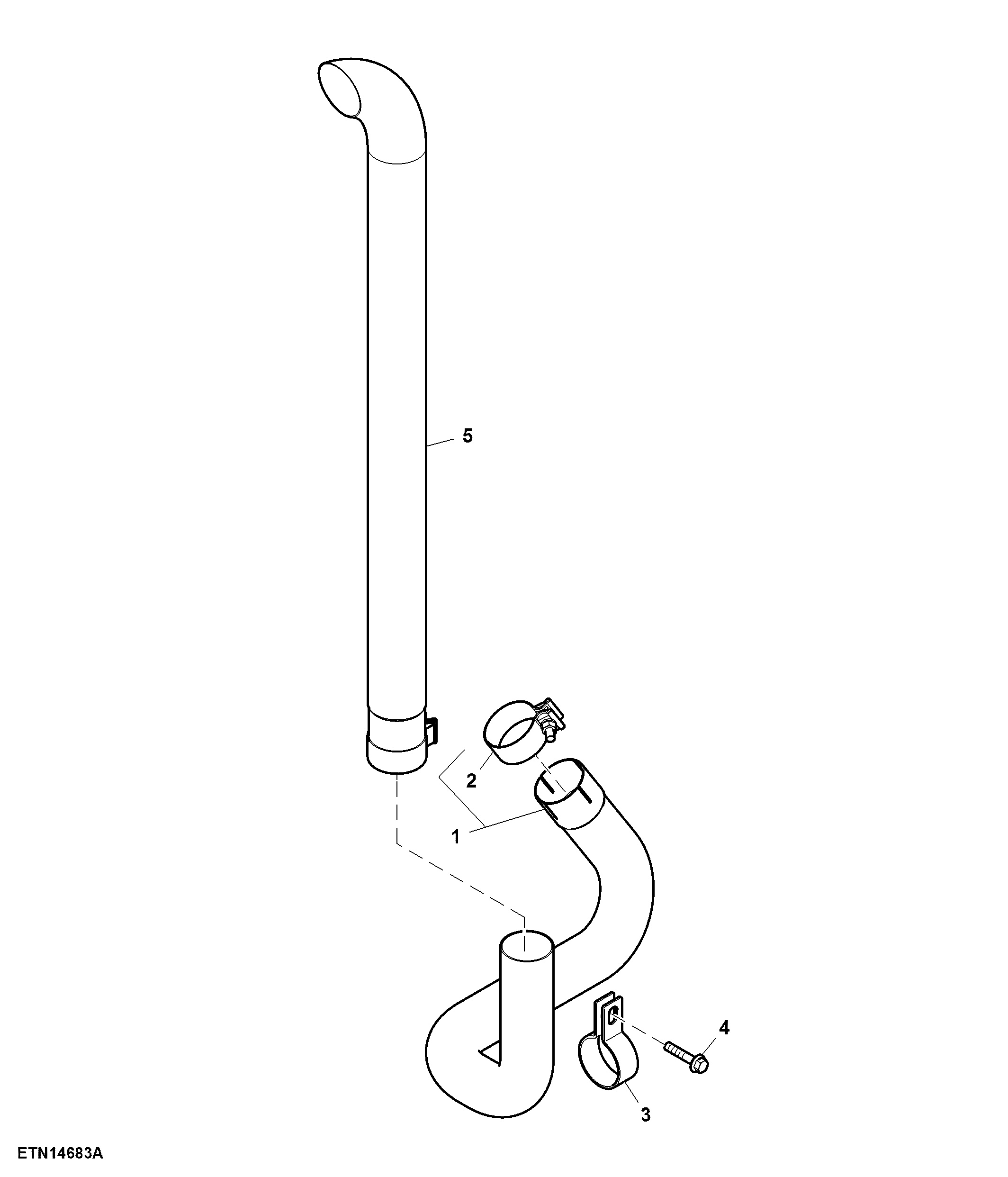 Engine Exhaust Pipe, Vertical Engine (For Europe)