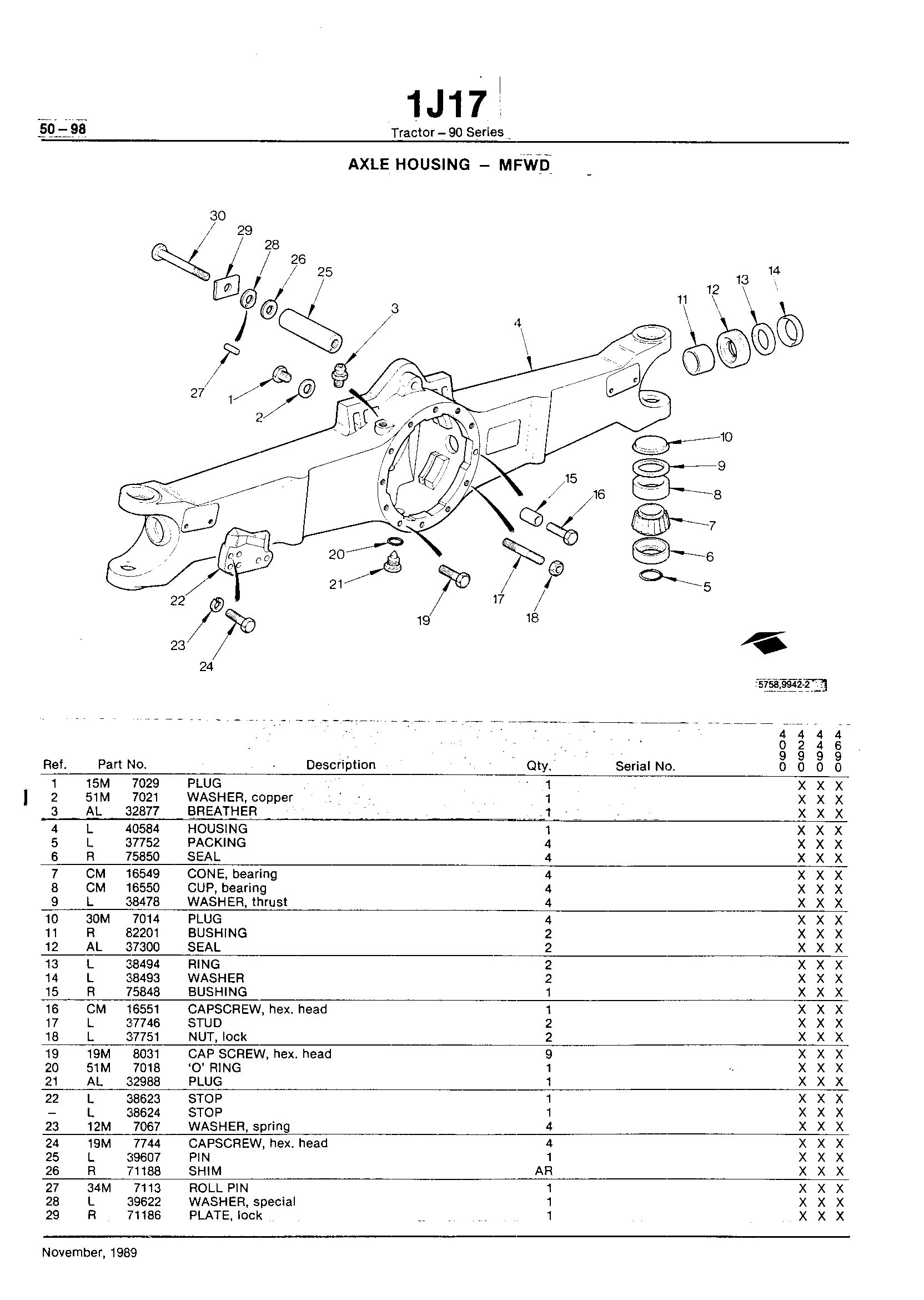 Power Train Axle Housing - MFWD (Continued)
