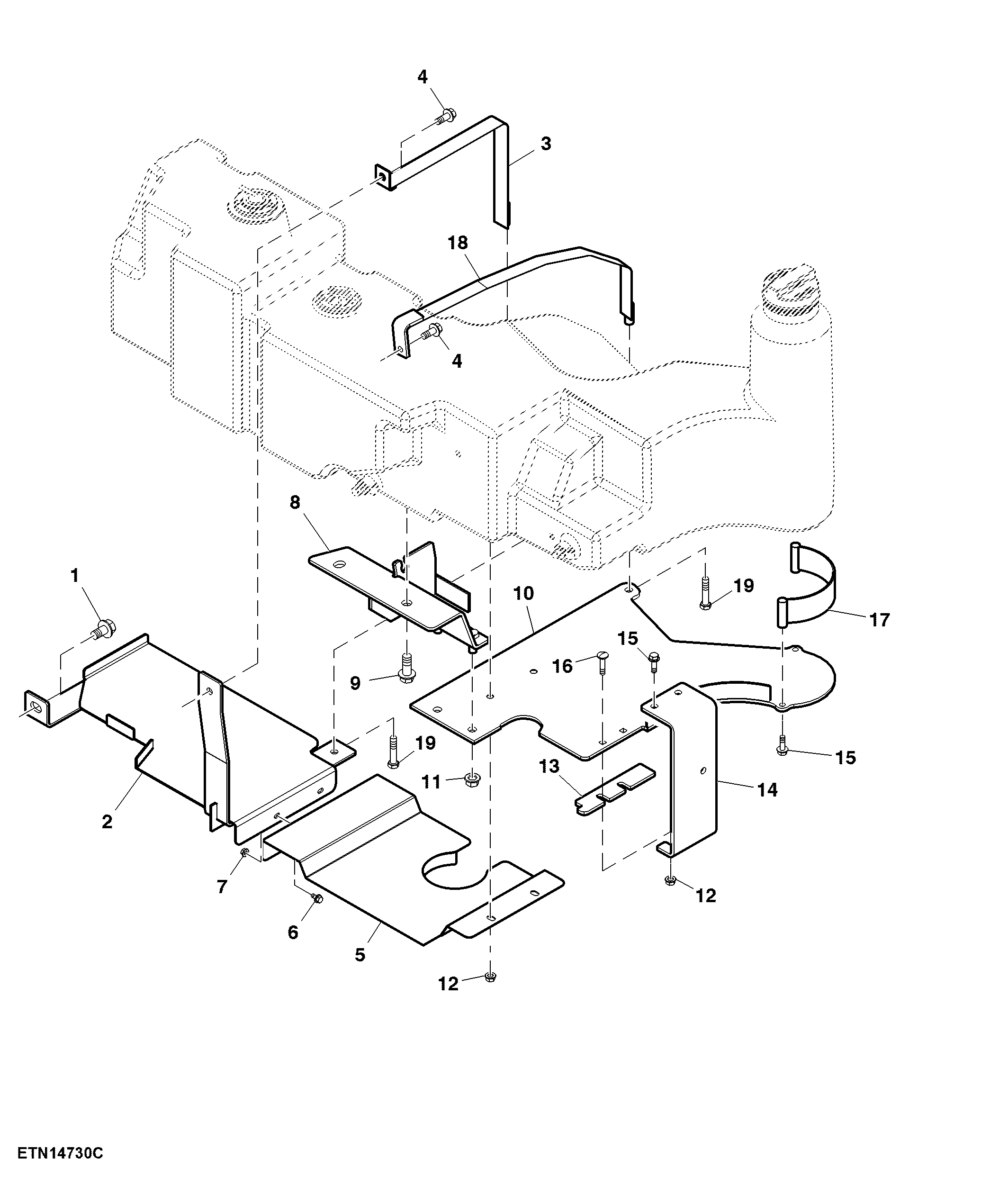Mounting Brackets, Fuel Tank, SyncShuttle™, IOOS