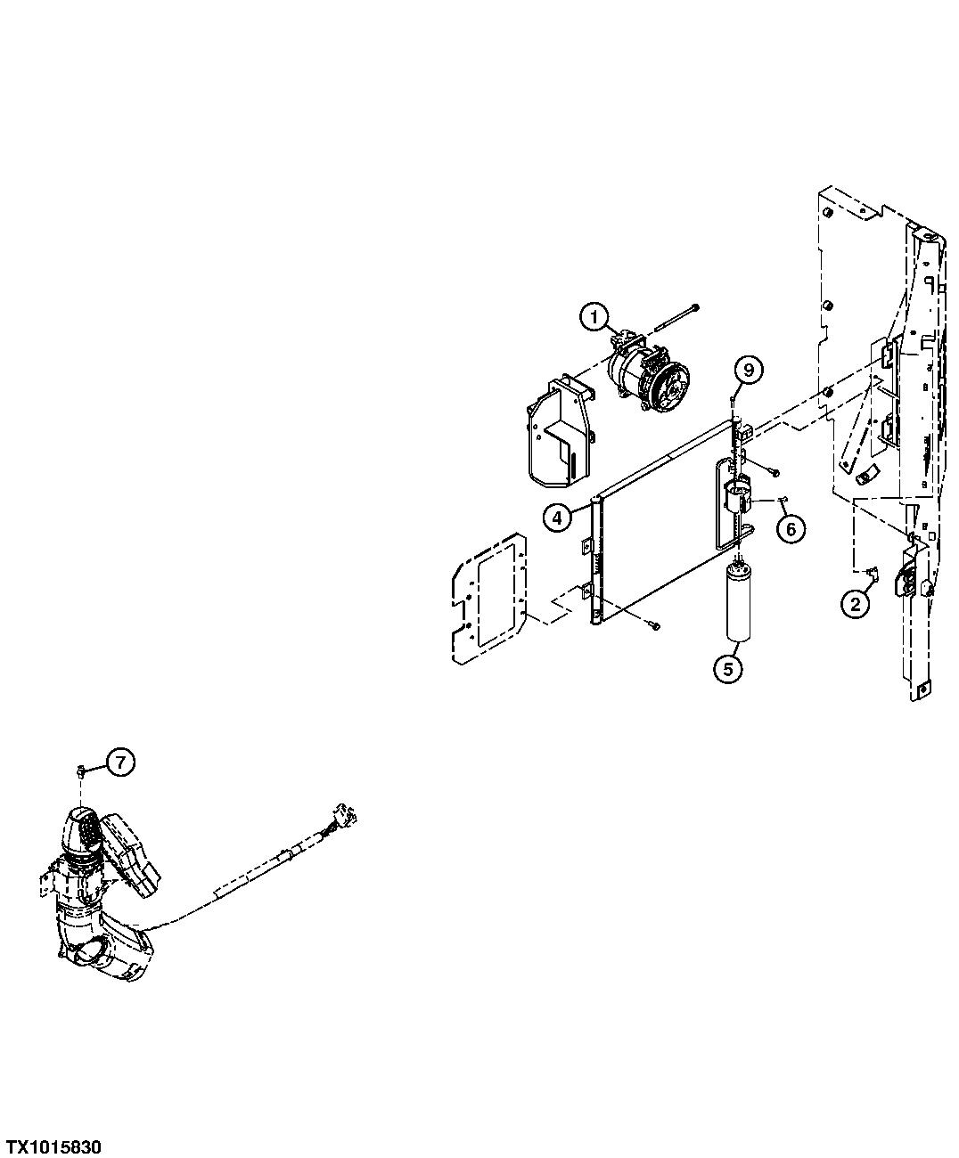 Air Conditioner Compressor, Condenser and Receiver-Dryer