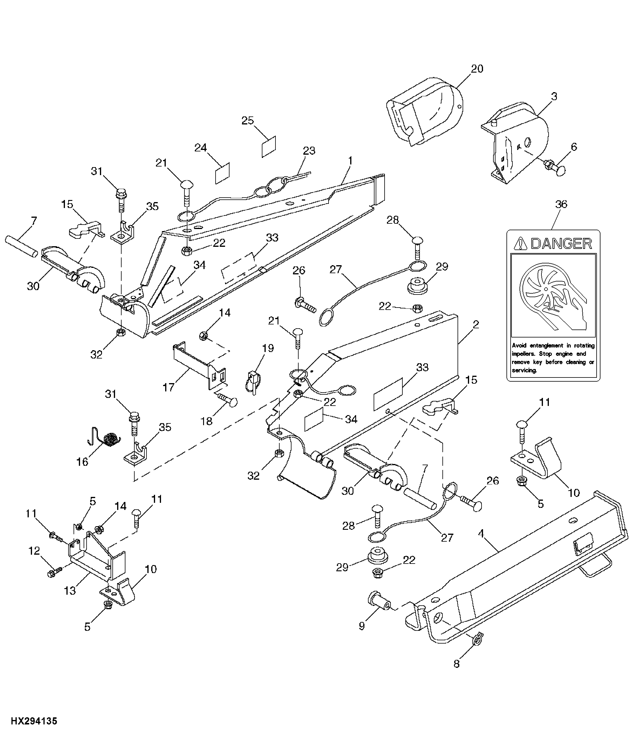 Feeder House Drive Shields and Safety Stop (Contour Master) (660246 - )