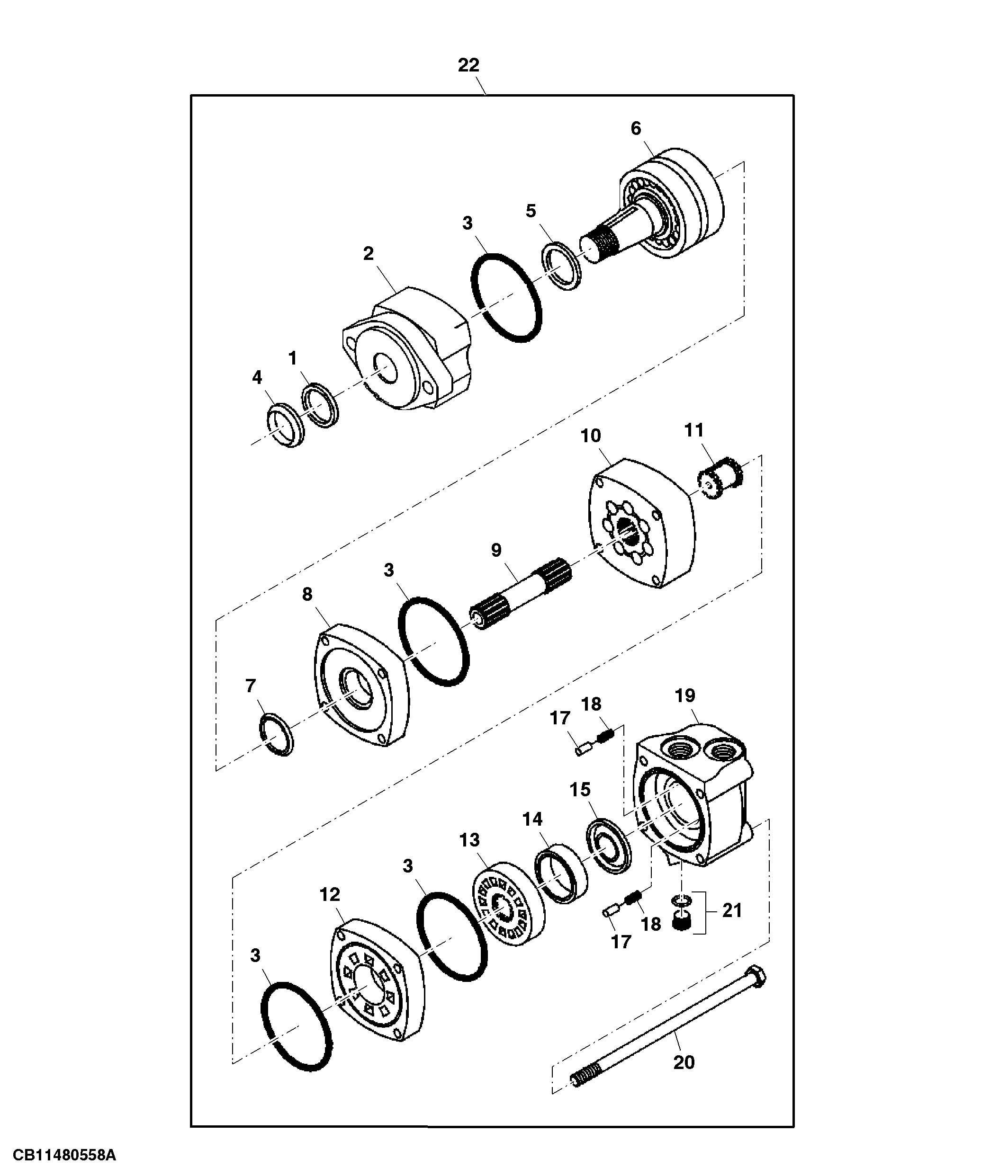 Motor, Crop Divider, Outer, Option 5310, 5320, 5330