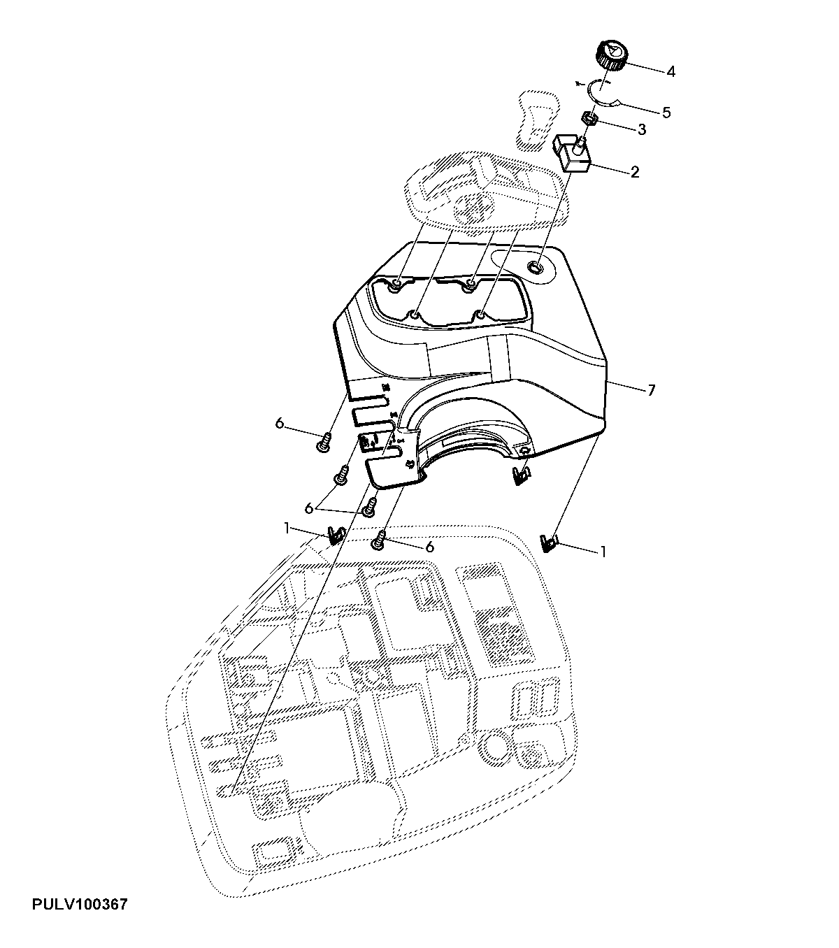 CONSOLE COVER, ELECTRO-HYDRAULIC (OPEN OPERATOR'S STATION)
