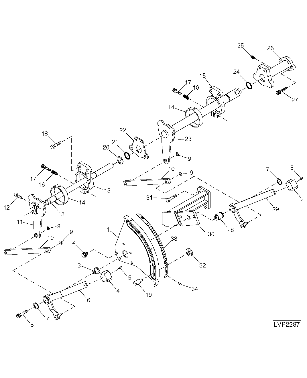 ROCKSHAFT CONTROL LEVERS (WITH DRAFT SENSING)