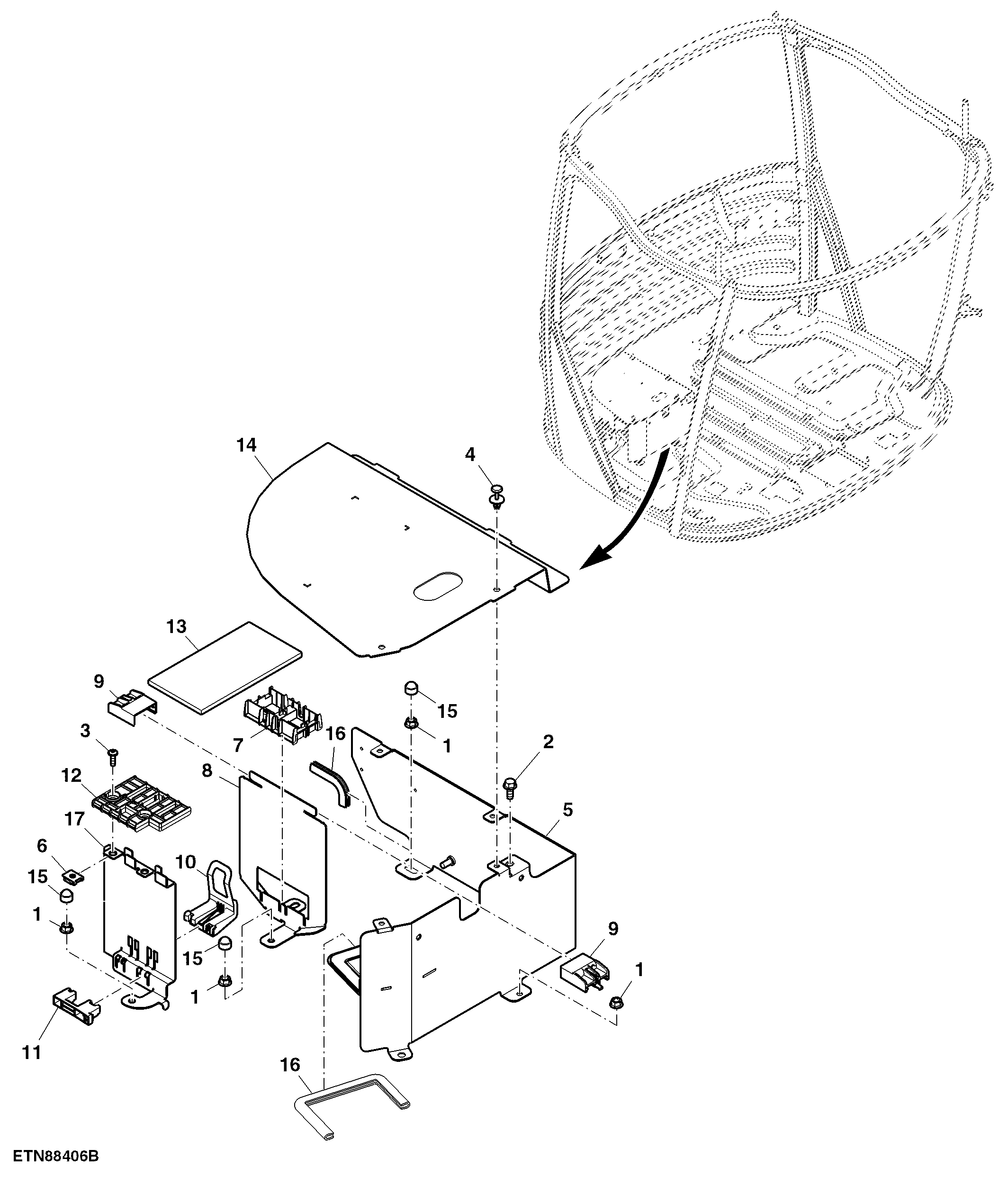 Controller Mounting Hardware W/ Telematics and Cab Extremity Light