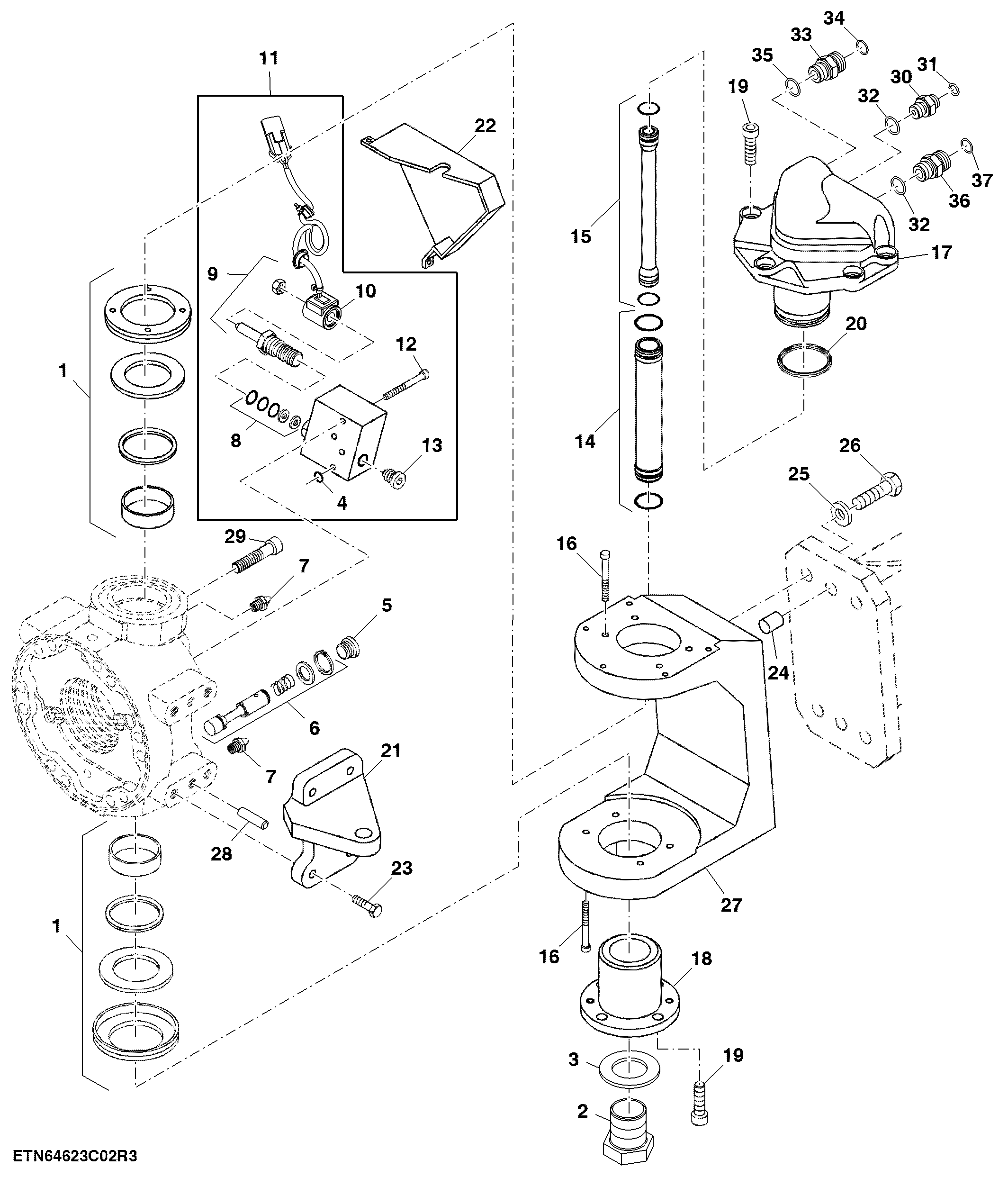 Two - Speed C-Frame, Pivots and Caps-Motor ( - 110151)
