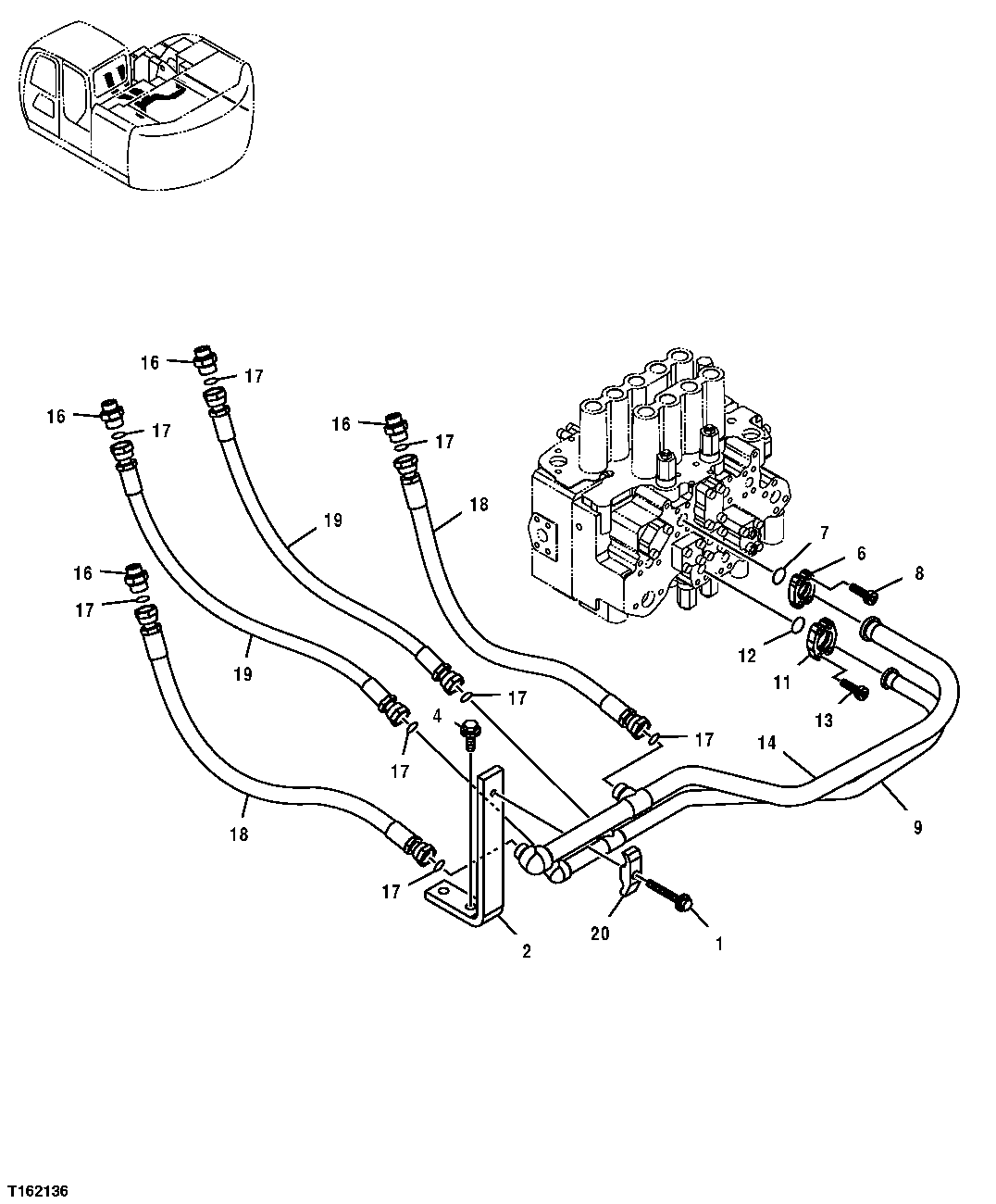 HYDRAULIC LINES (CONTROL VALVE TO BOOM CYLINDERS)