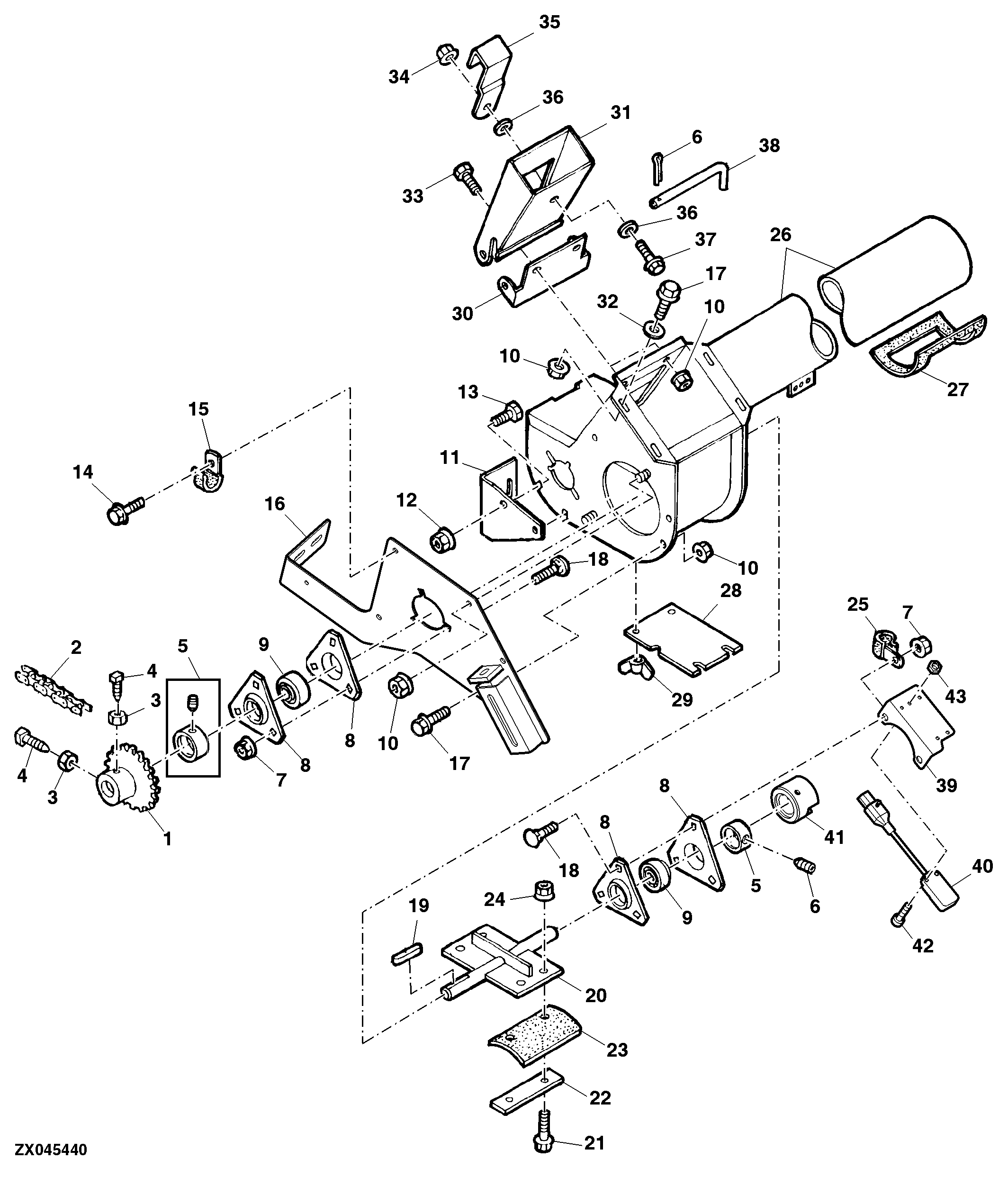 Upper Tailings Auger Housing And Paddle Assembly