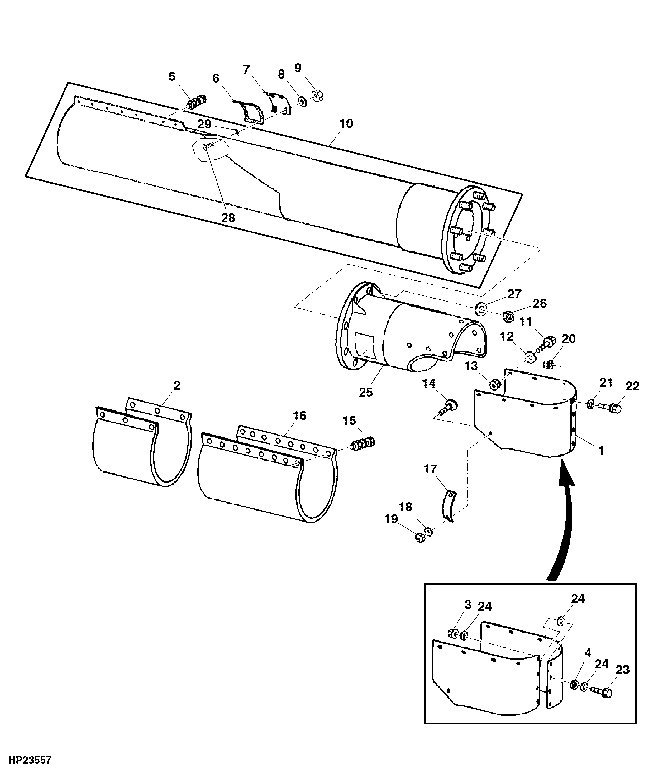 Horizontal Unloading Auger Housing (Export) (17 ft And 20 ft)