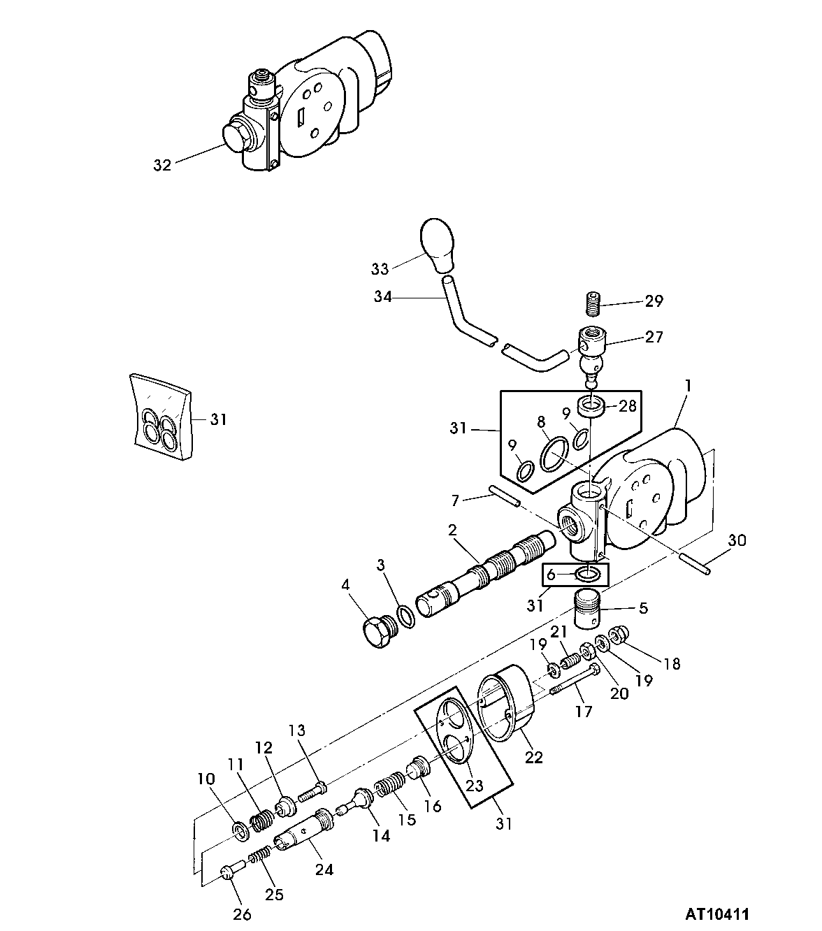 OPTIONAL DOUBLE-ACTING SELECTIVE CONTROL VALVE (POS. 2 AND 3)
