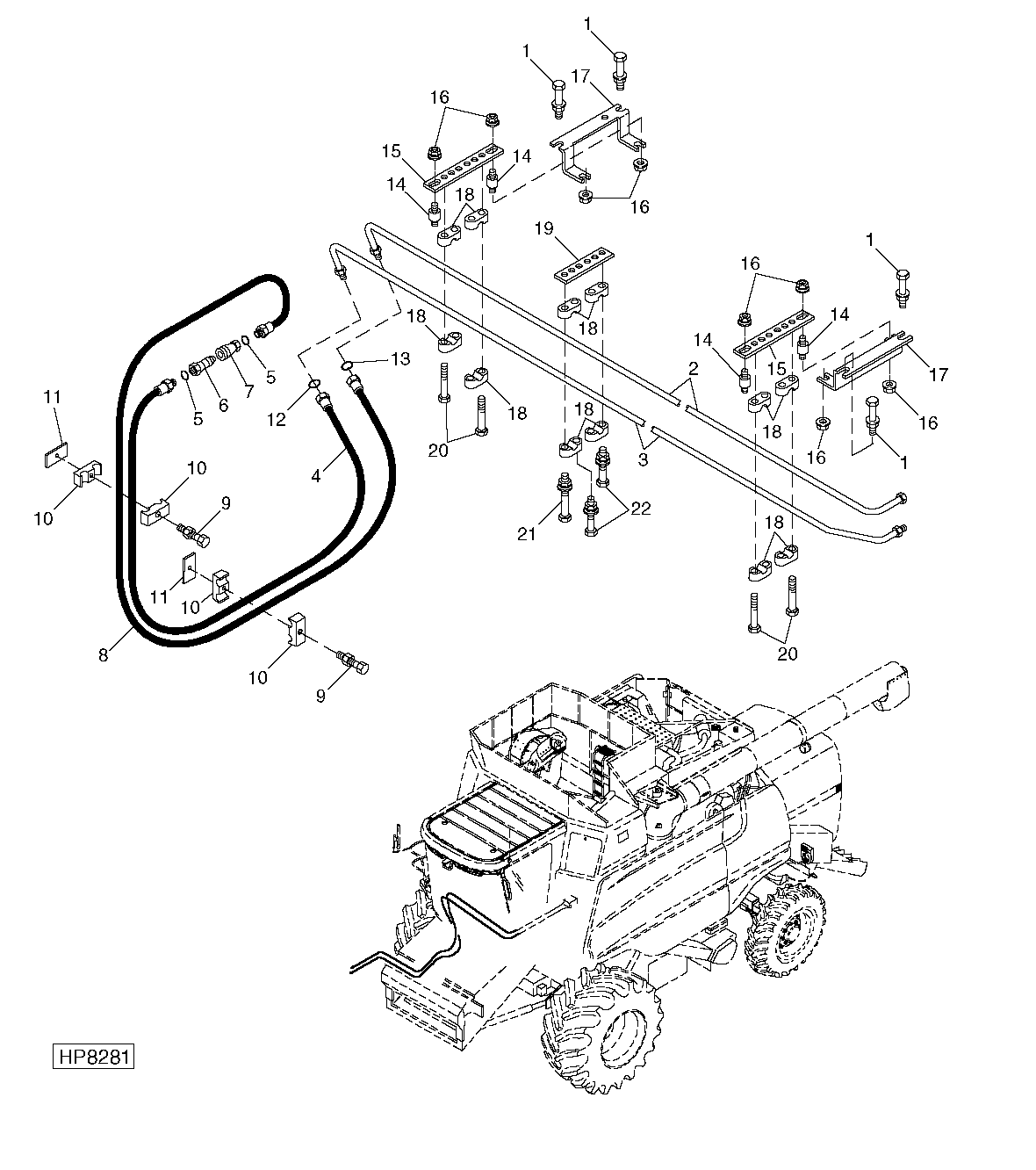 Reel Drive Hydraulic Lines And Hoses, Front ( - 695100)