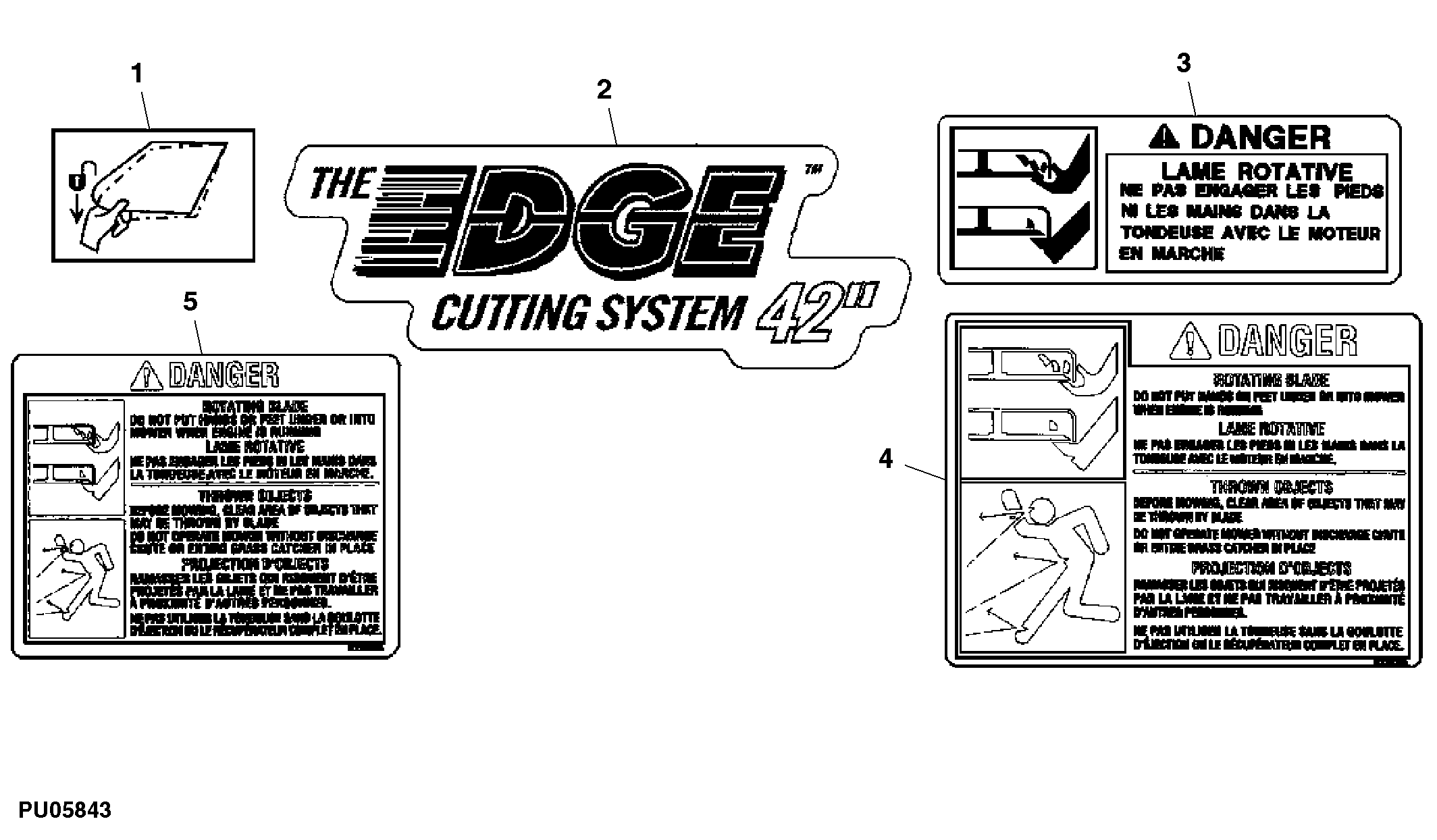 Mower Deck Labels (French Canadian)