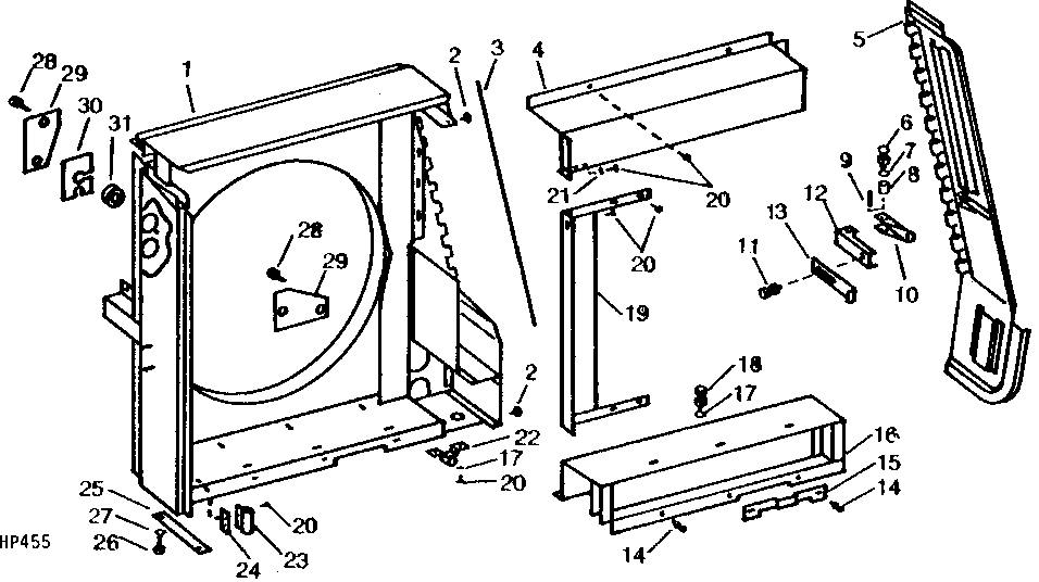 CORNER FRAME, RADIATOR CLOSURES, AND DOOR (100001 - )