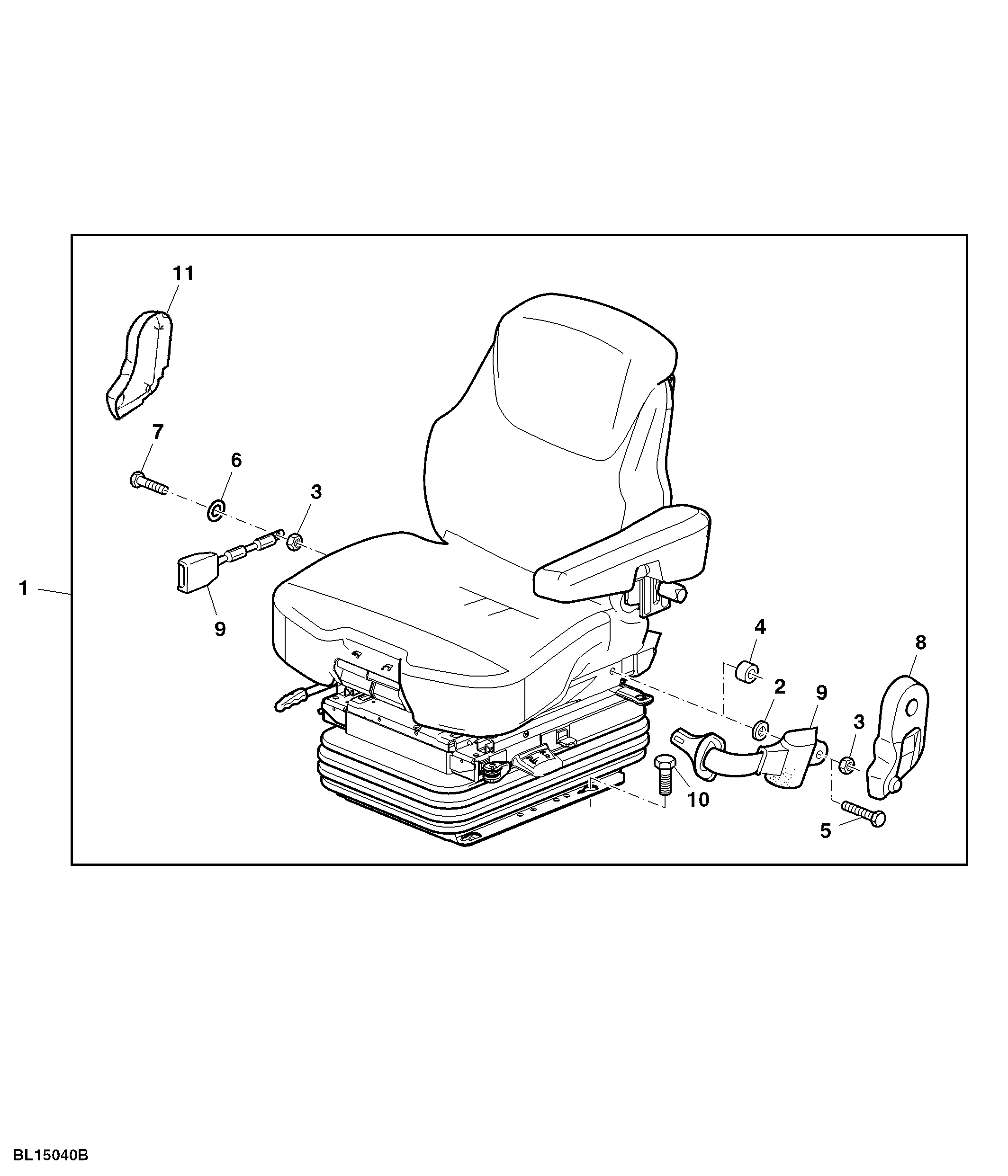 Attachment, Seat, Air Suspended, W/ CommandARM™, MSG95AL / 741
