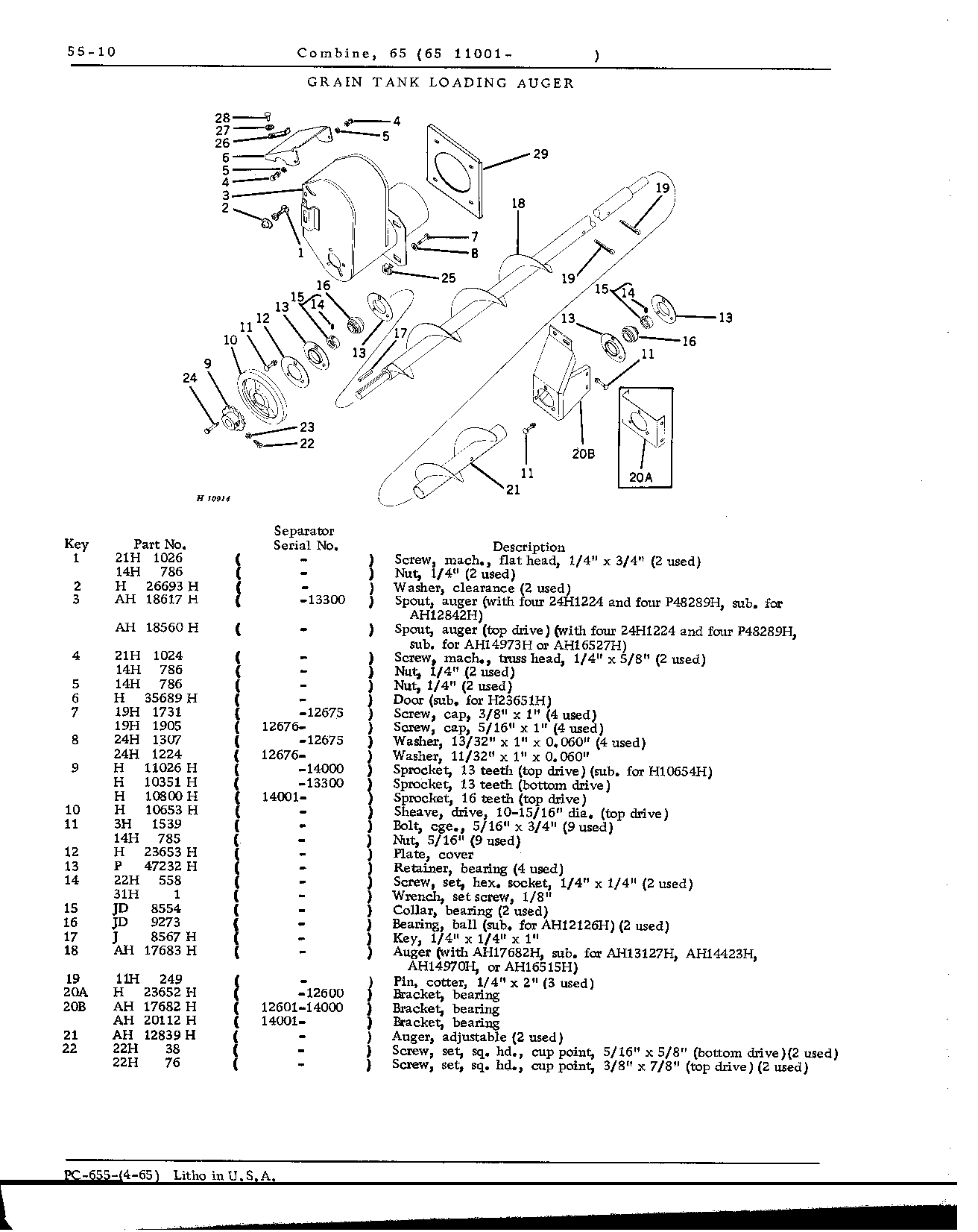Grain Tank, Loading and Unloading Augers, and Ladder (Continued)