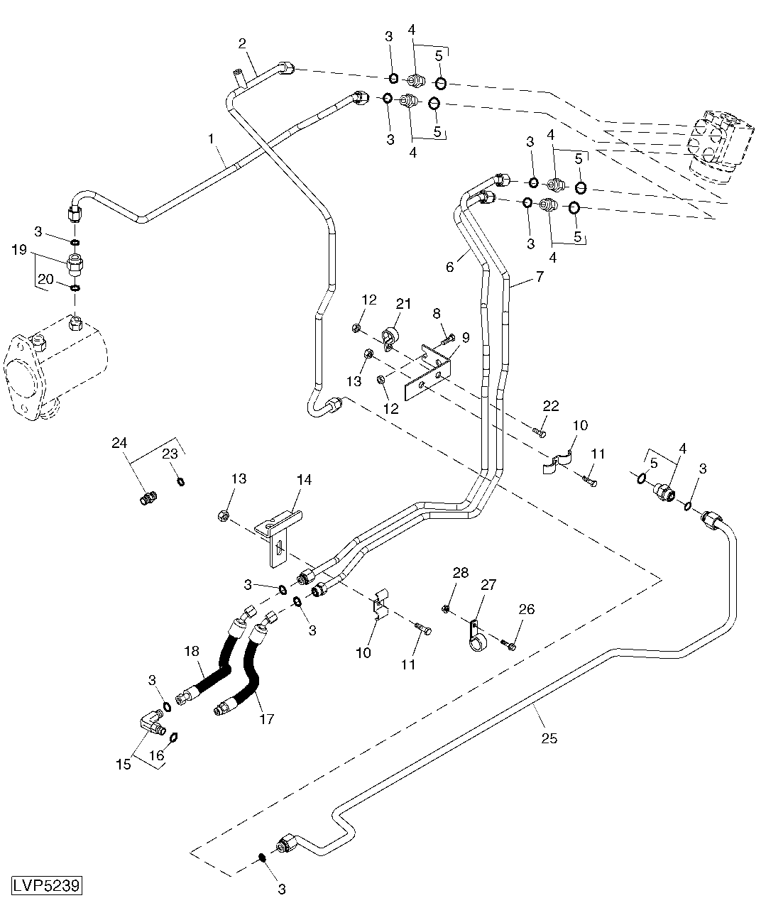 Steering Hydraulic Lines (MFWD) (Straddle Mount)