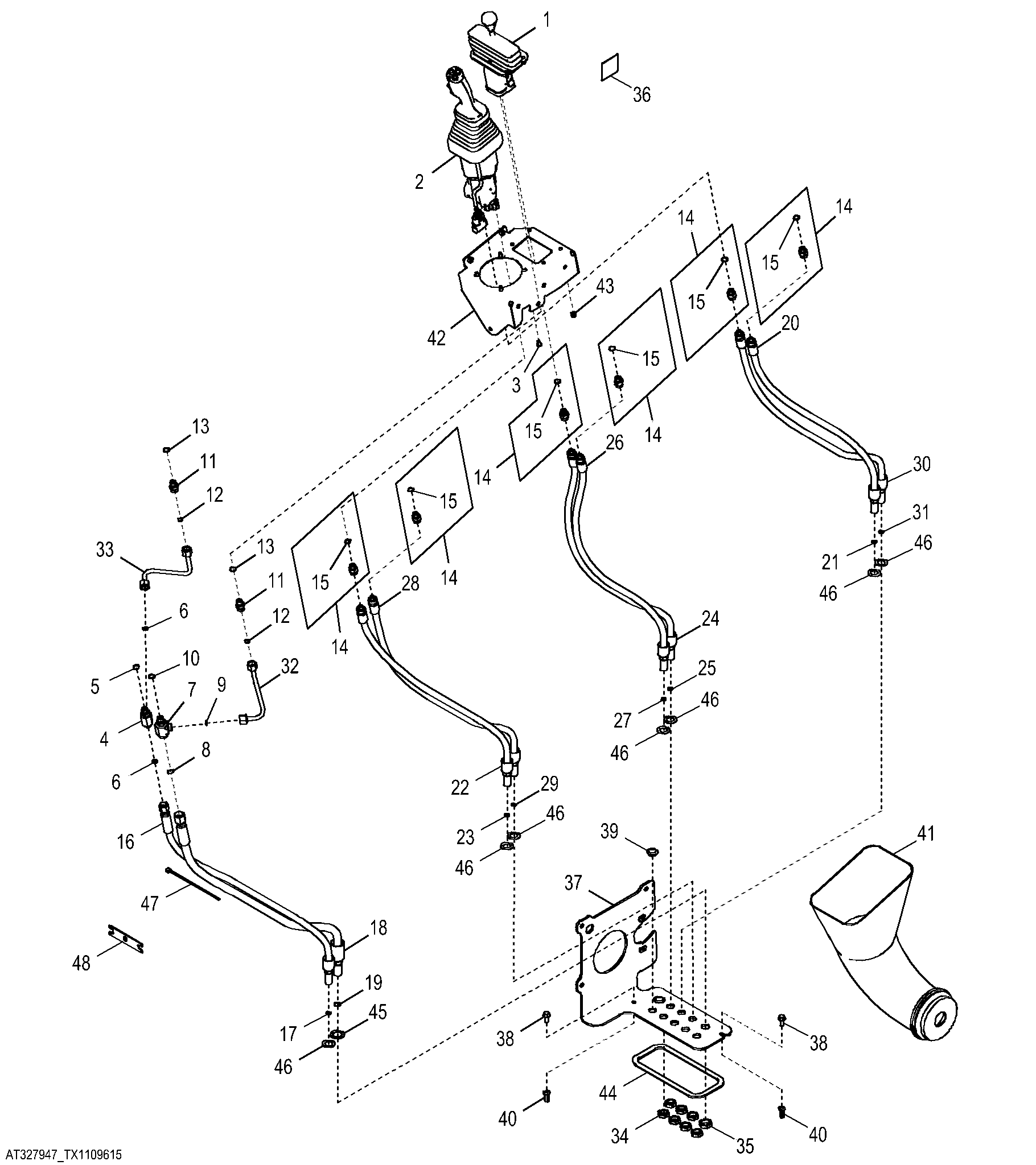 Joystick Pilot Controller With Forward Neutral Reverse (FNR) Switch and Auxiliary Control Lever