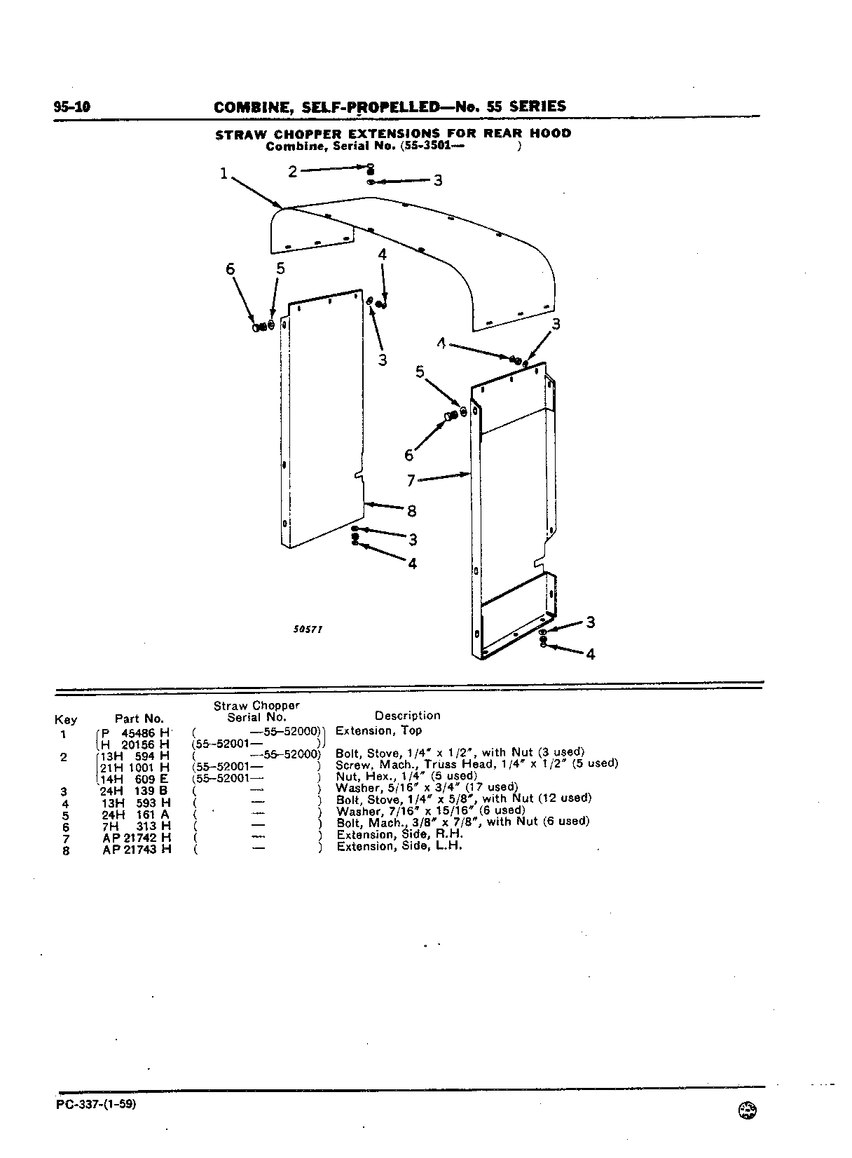 Extension for Rear Hood, Straw Chopper