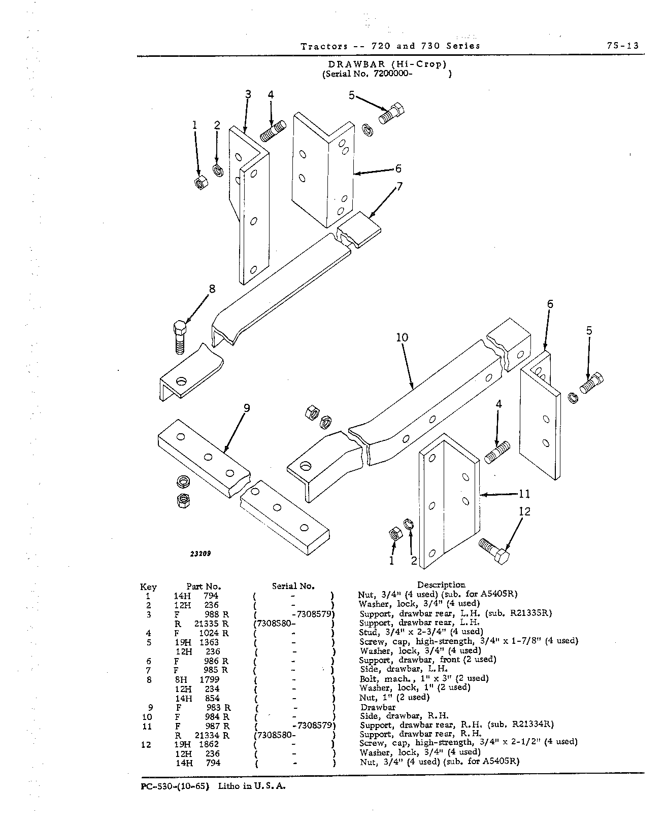 Heavy-duty drawbar (standard) (Continued)