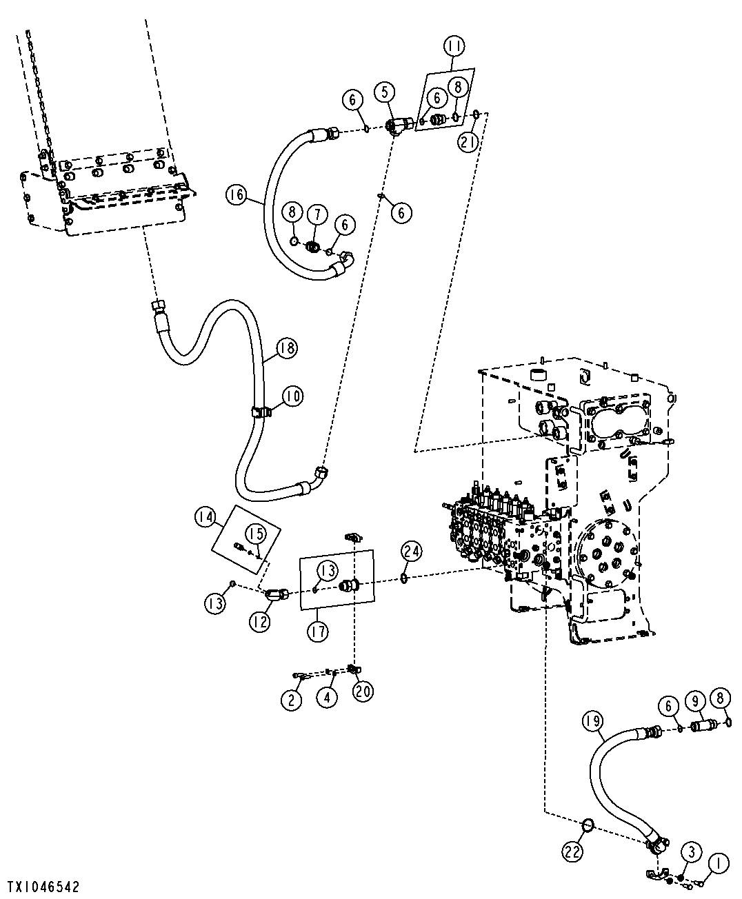 Hydraulic System - Main Valve / Saw Functions (Harvester) ( - 188246)