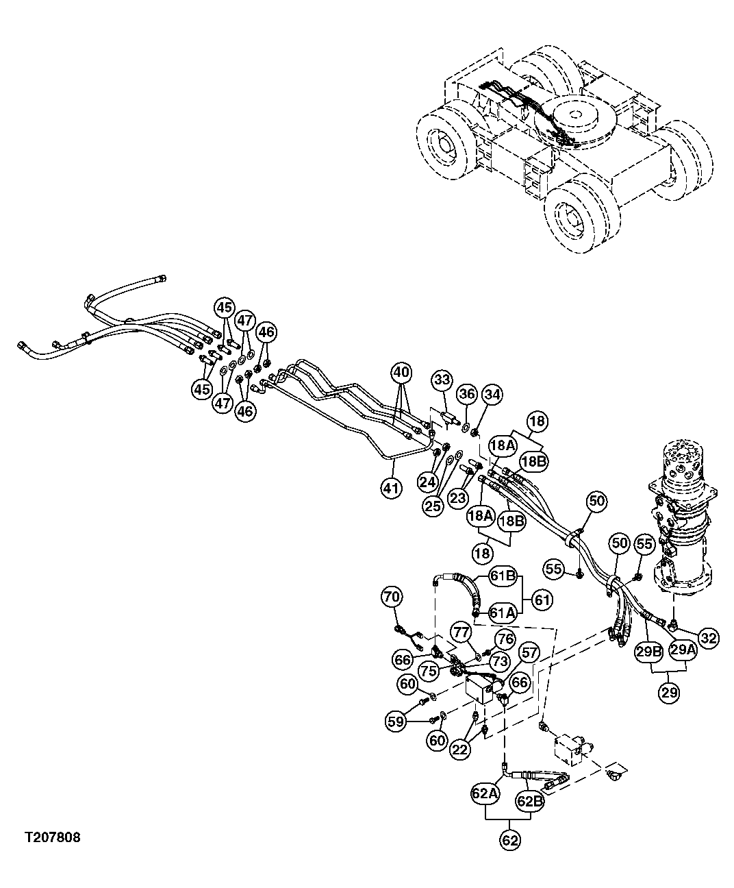 ROTARY MANIFOLD LINES TO STABLIZER OUTRIGGER