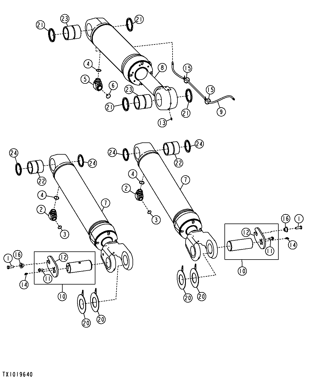 Boom and Bucket Cylinder Hoses and Fittings (STD.)