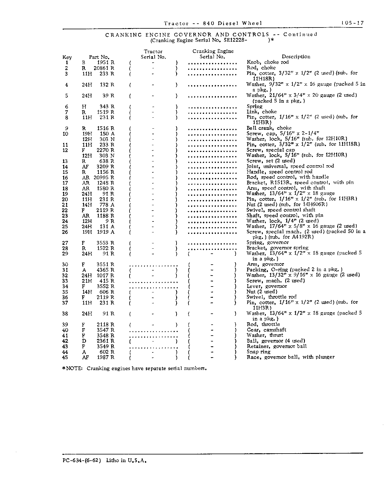 Cranking Engine (Continued)