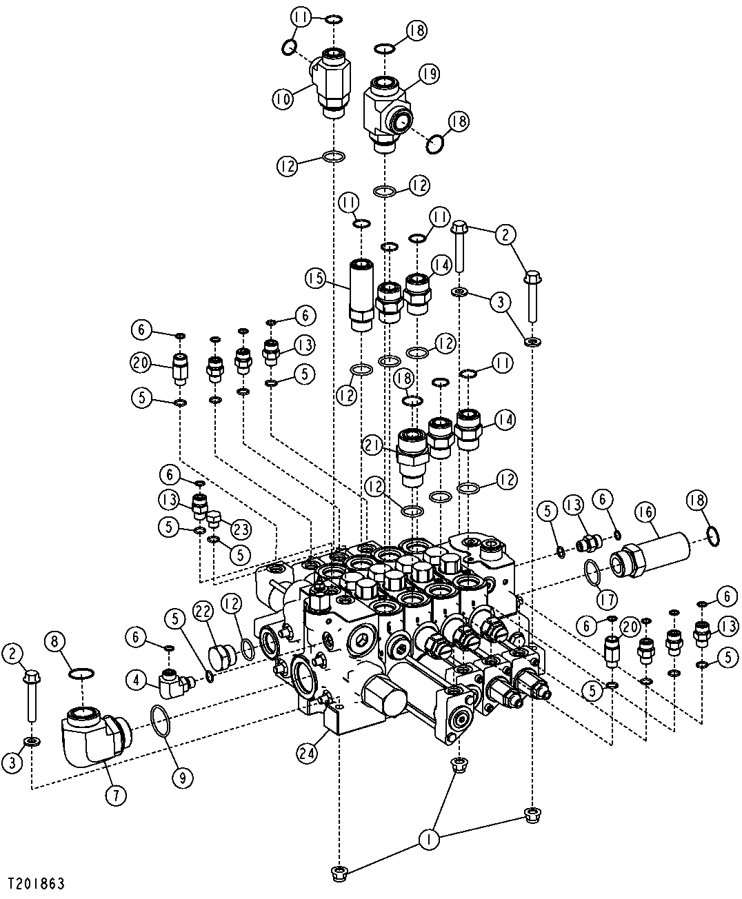 Four Spool Loader Control Valve (594433 - )