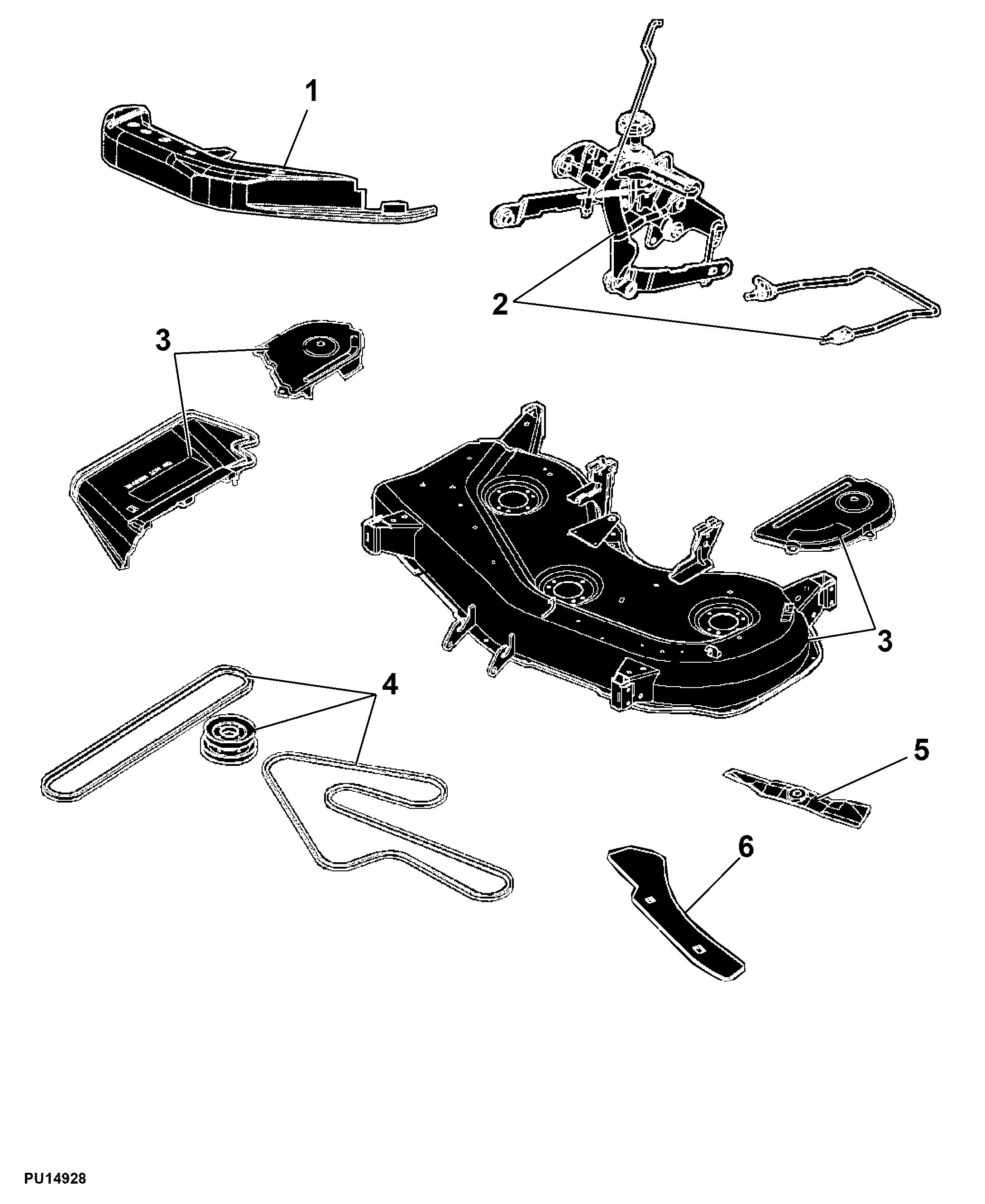 84 MOWER DECK AND LIFT LINKAGE (48) (NON-ROTATABLE ANTI-SCALP WHEELS)