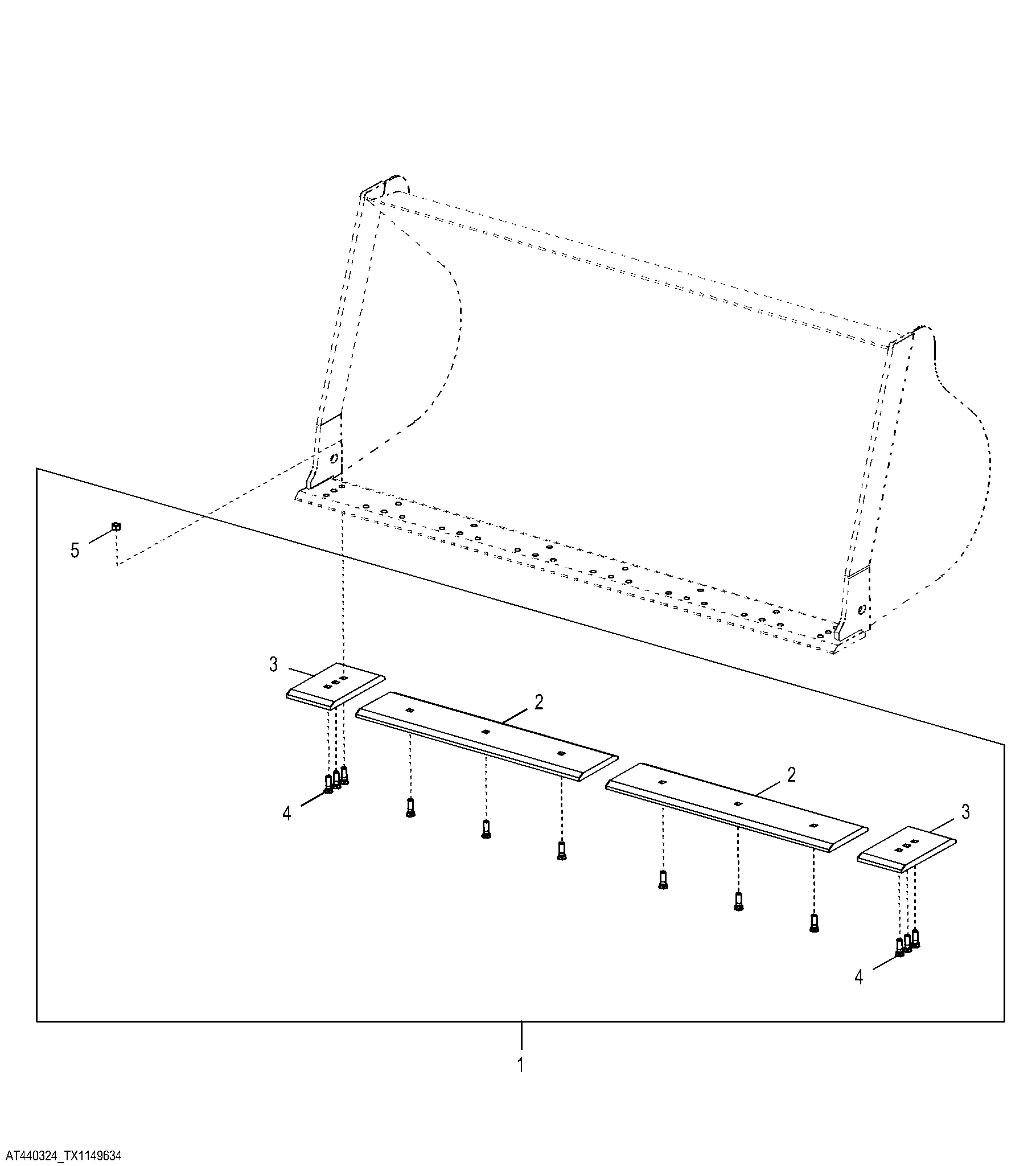 Auxiliary Cutting Edge For 254 cm (100 in.) Bucket Width Conversion Kit