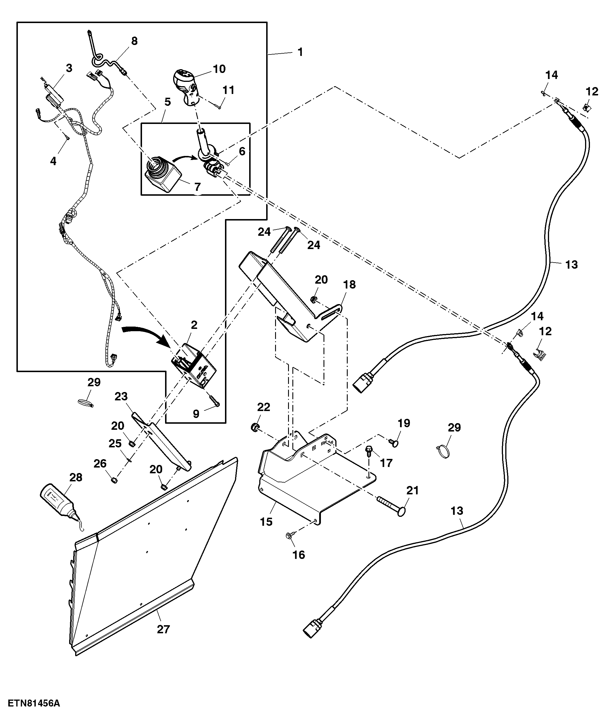 Multi Function Lever, Mechanical ICV, W/ 3-Functions, W/ HI-LO, W/ Diverter Shifting, W/ Cab