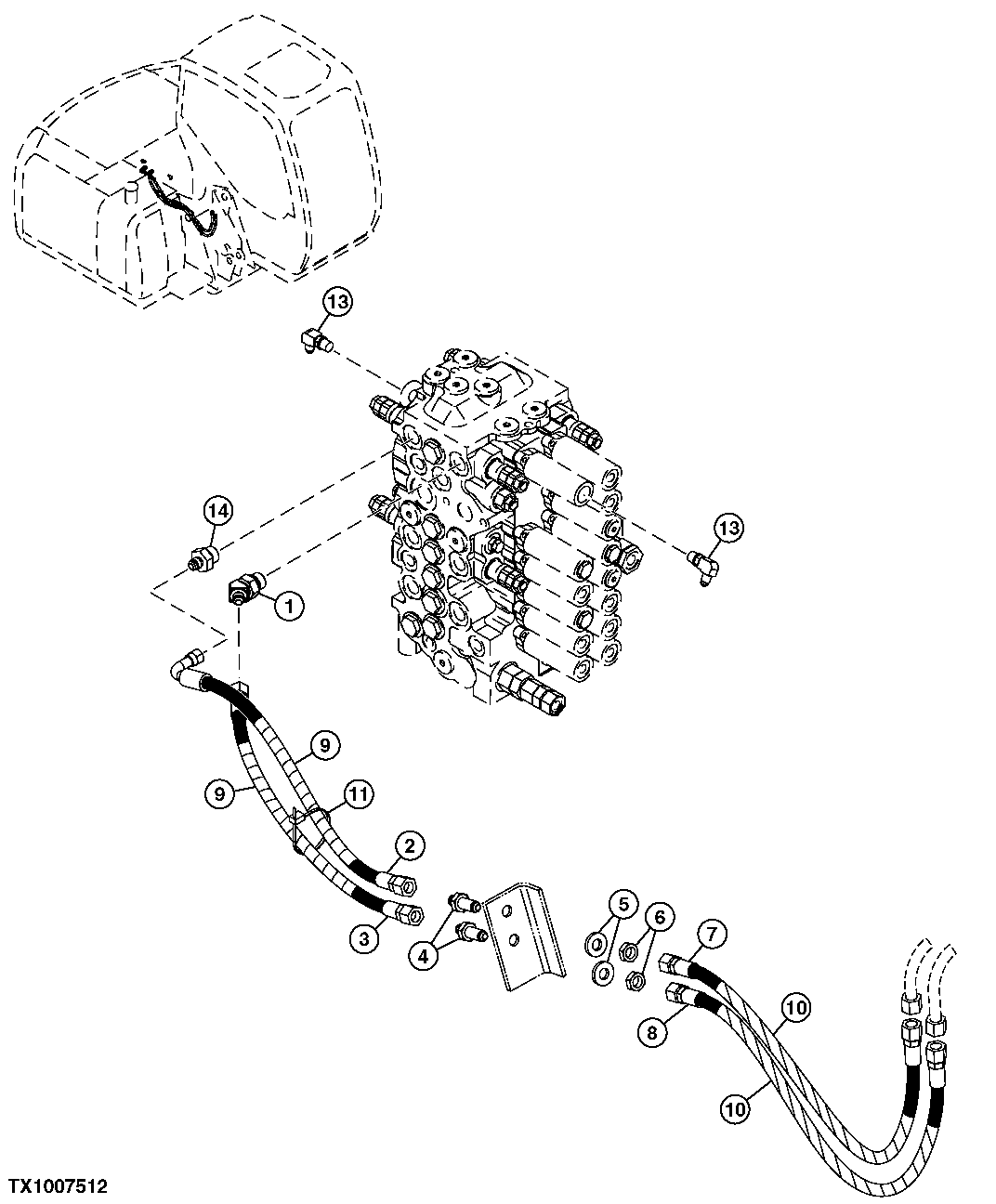 HYDRAULIC HOSES (CONTROL VALVE TO OFFSET CYLINDER LINES)