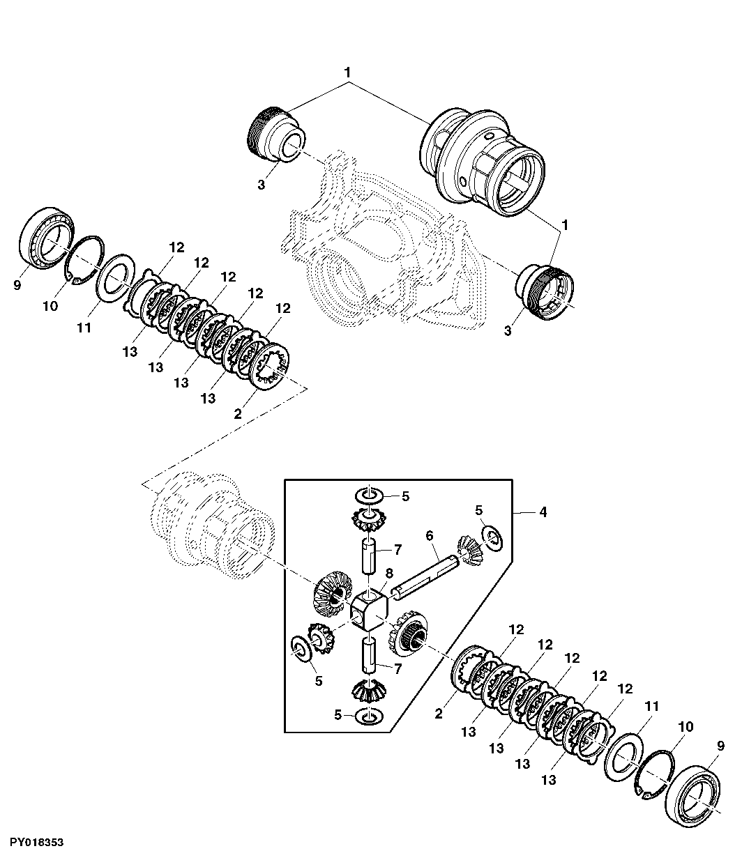MFWD-AXLE, MULTIPLE DISK SELF-LOCK. DIFFERENTIAL