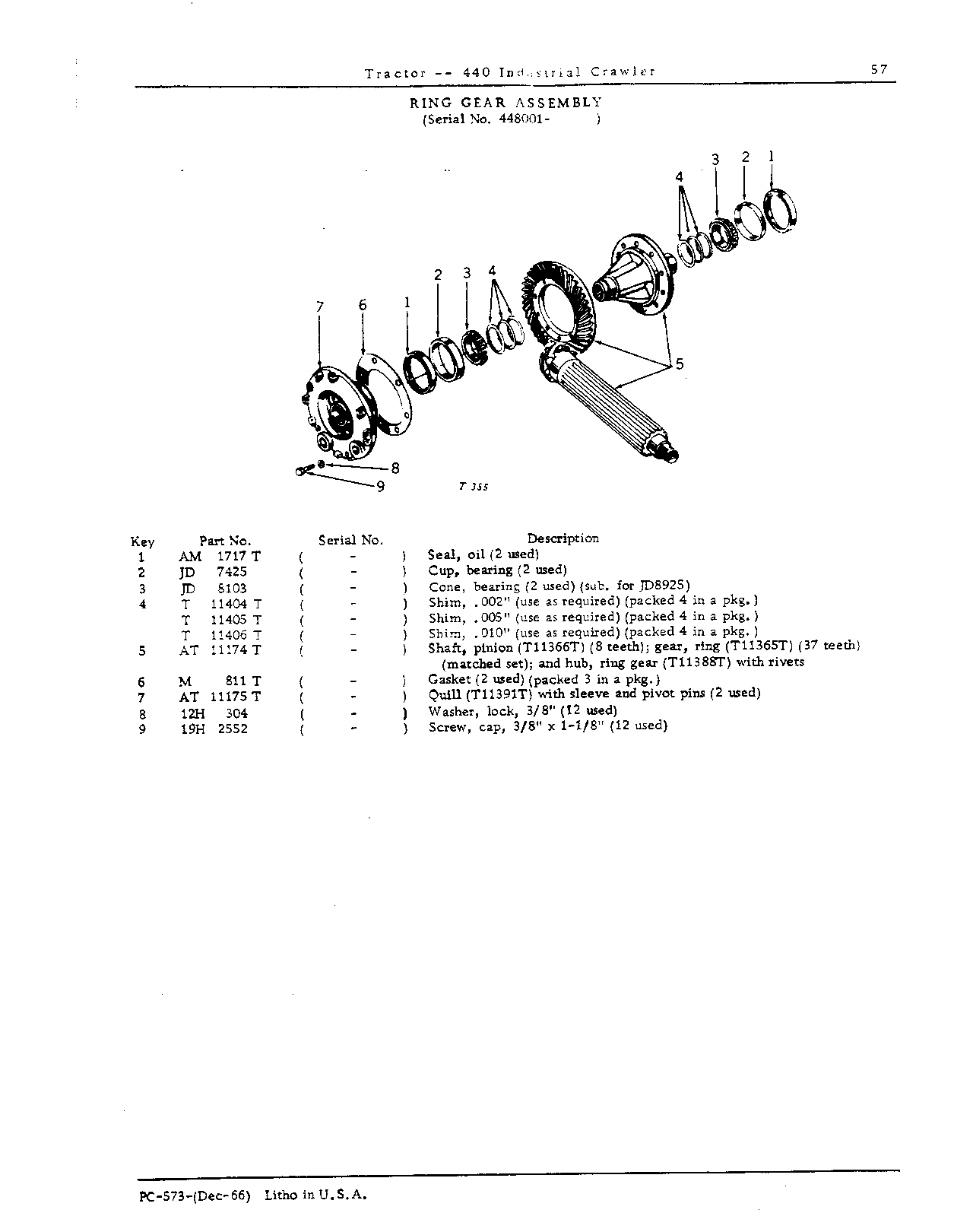 Transmission, Ring, Gear, Powershaft, and Belt Pulley (Continued)