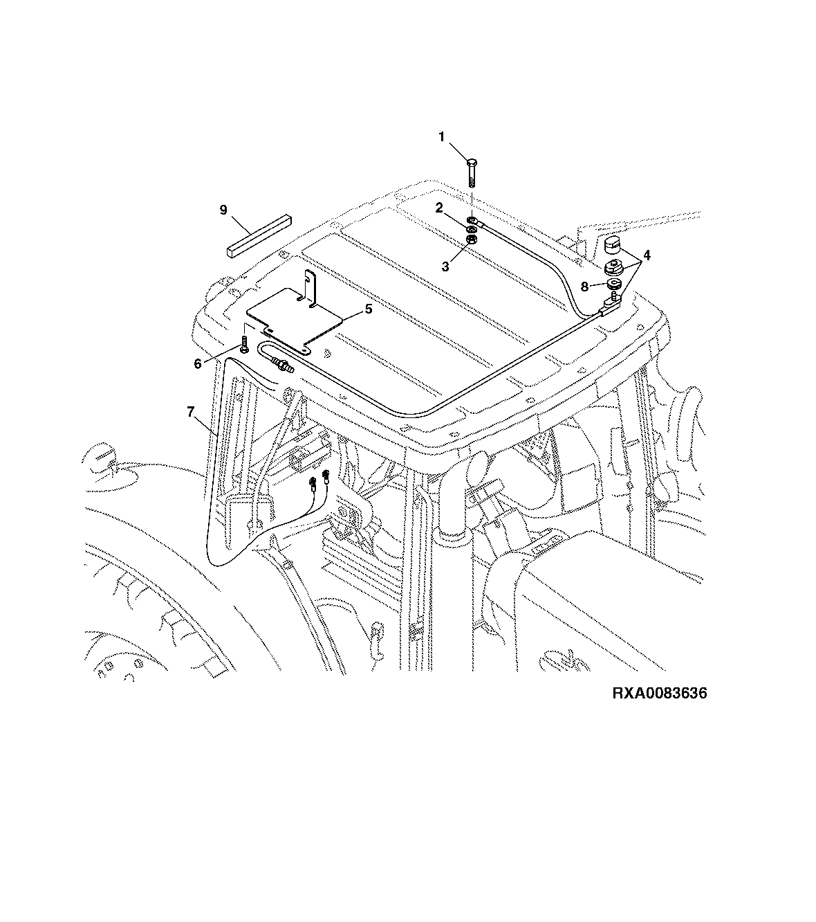 ANTENNA CABLE AND RADIO BRACKET (MOBILE RADIO)