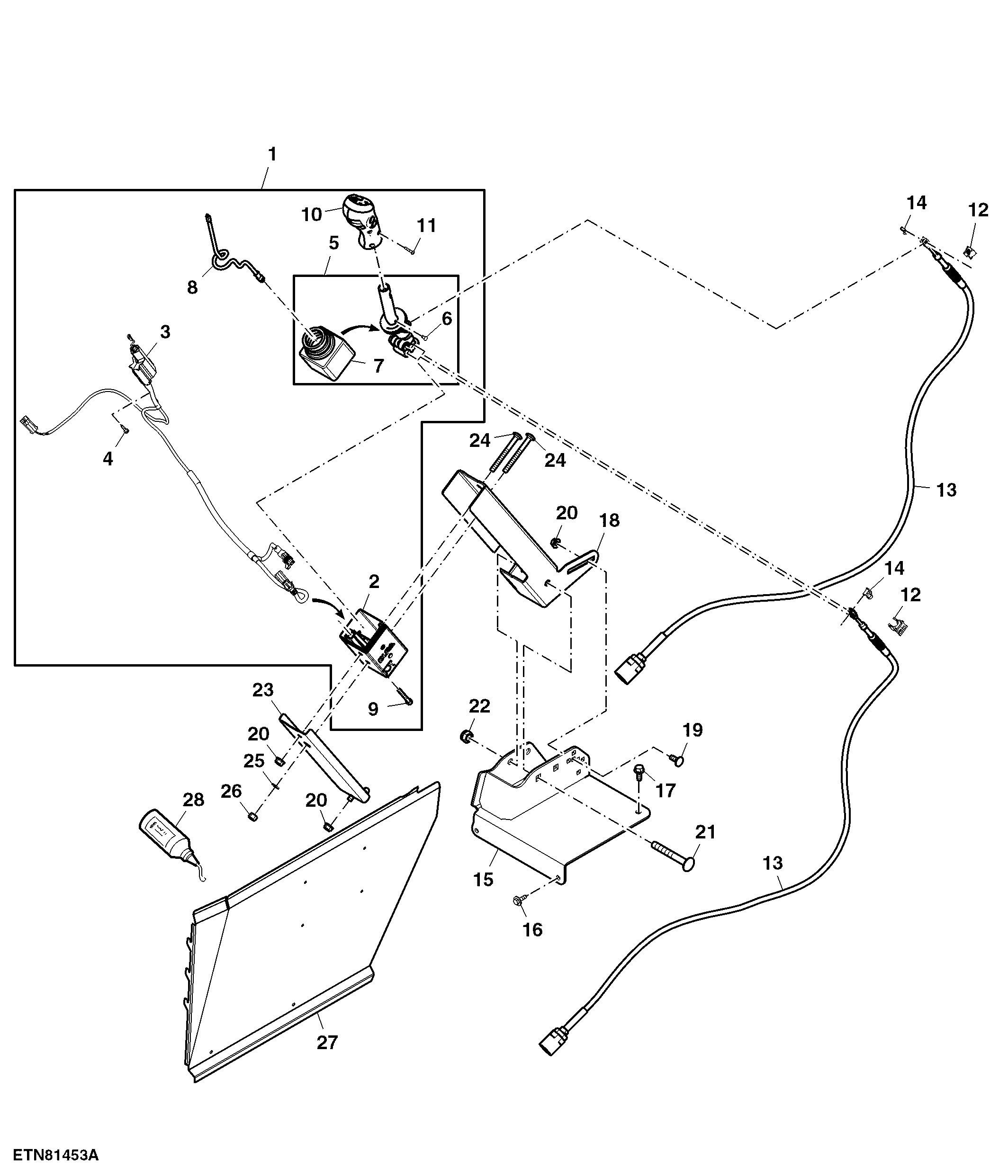 Multi-Function Lever, W/ 2-Functions, W/ Diverter Shifting, W/ Memo Button, W/ Front-Loader Dampening, W/ Cab