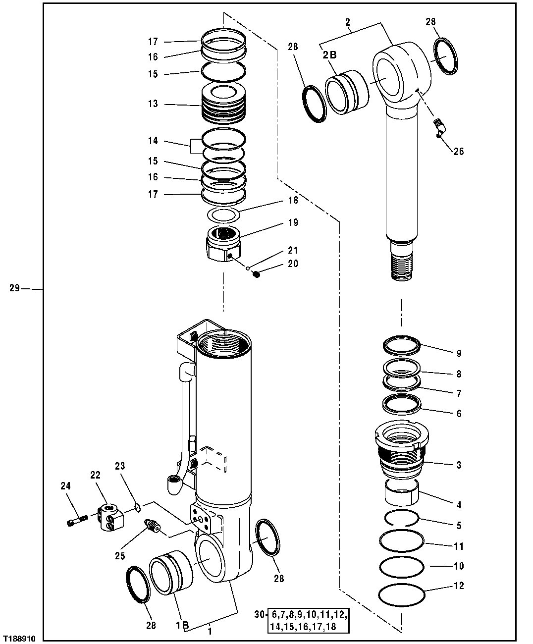 Right Blade Cylinder And Oil Lines, Replacement Cylinder