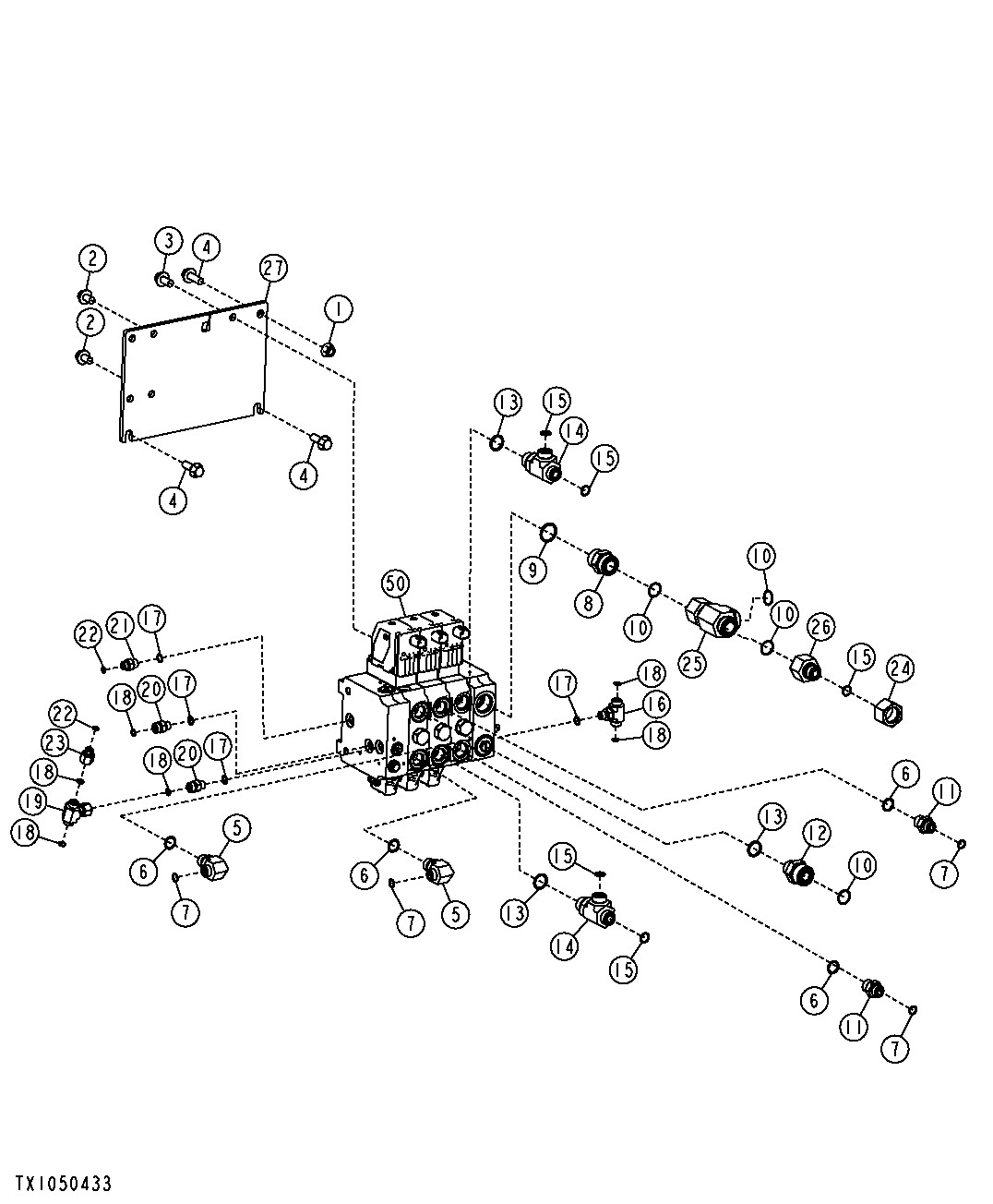 Integrated Grade Control Hydraulic Control Valve Installation (Three Function)