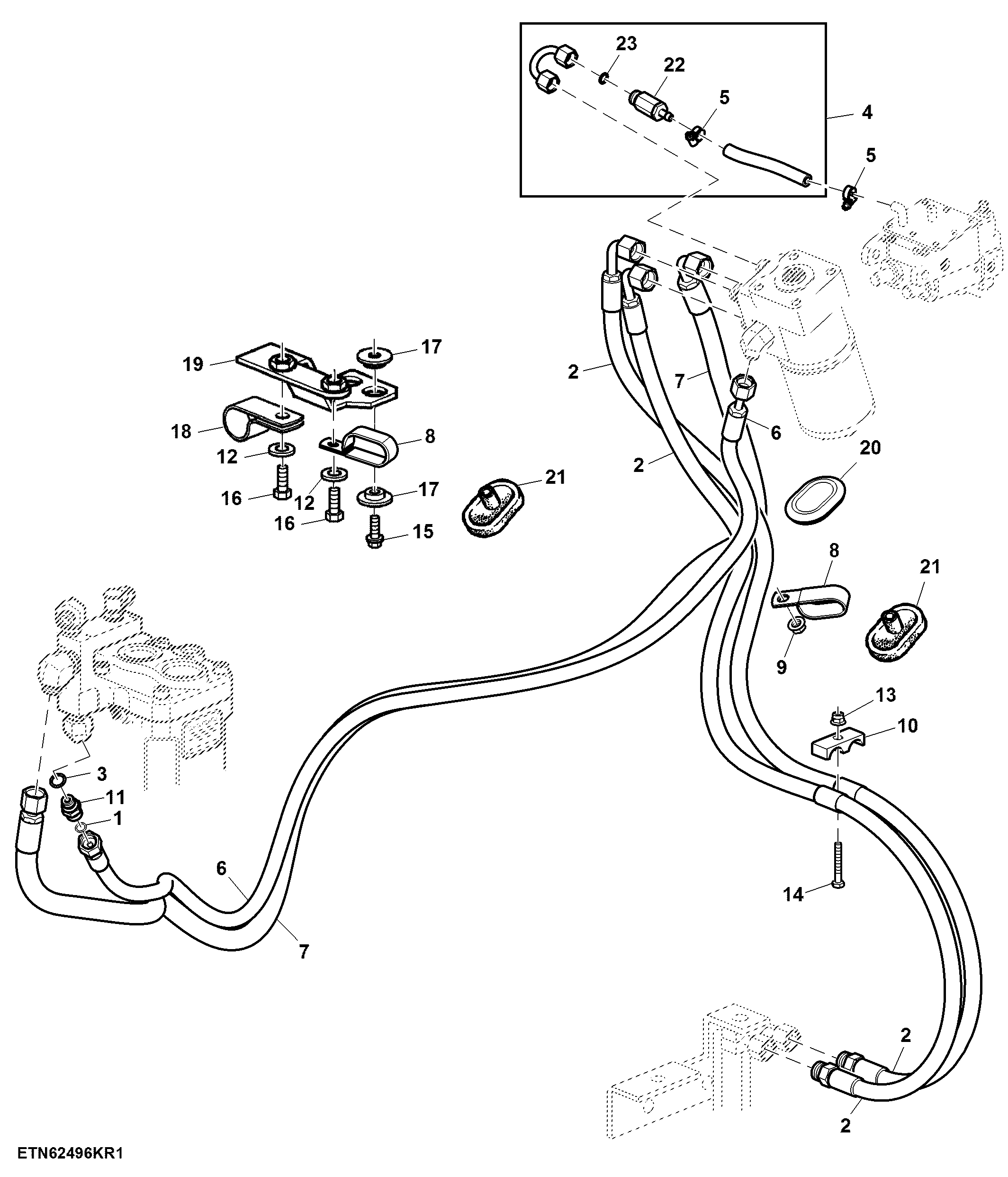 HYDROSTATIC STEERING, OIL LINES (STANDARD VERSION) HYDRAULIC PUMP 28/45CM3